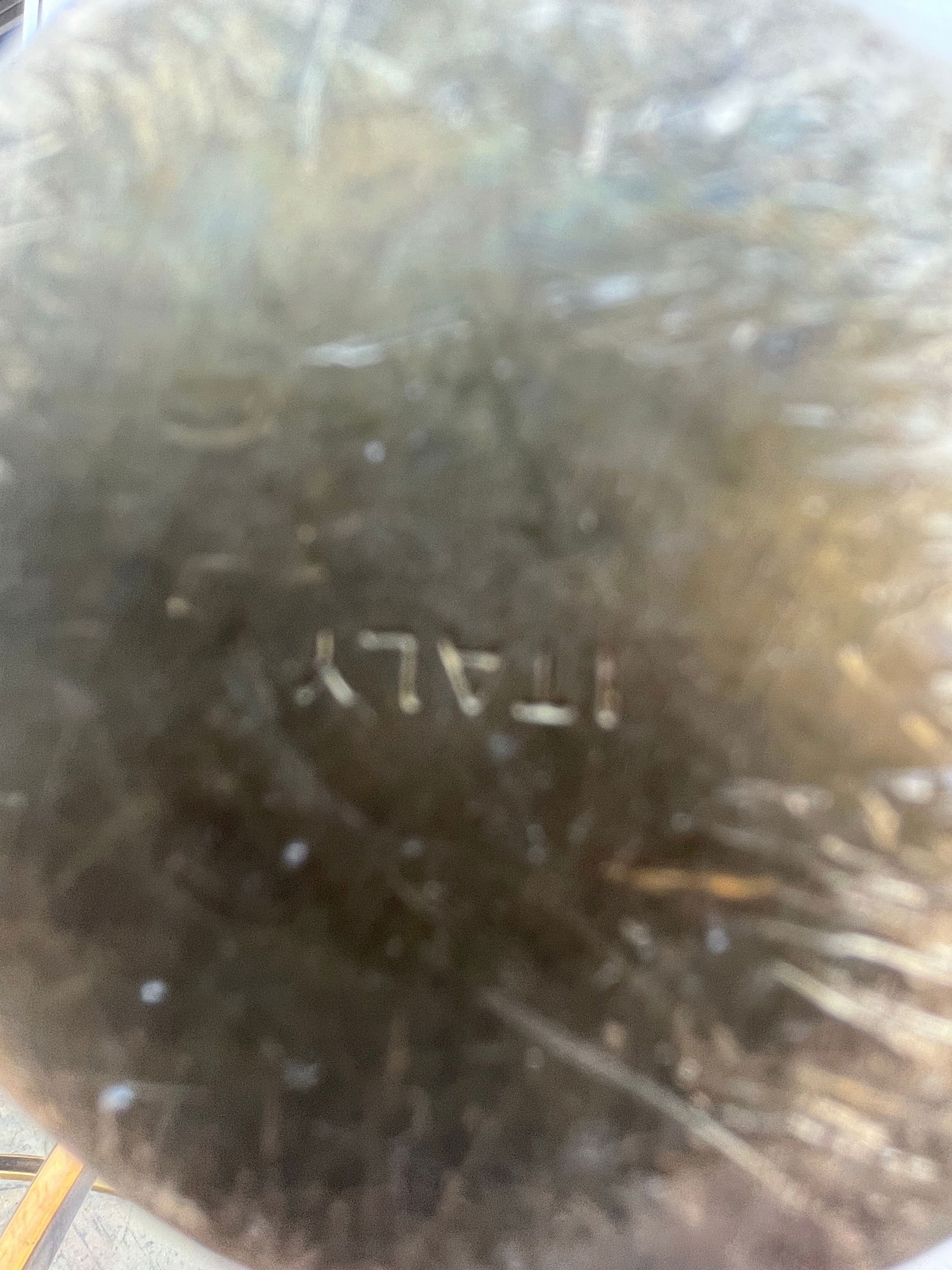 1970s Vintage Brass Scalloped Glass Coffee Table / Italy - 7