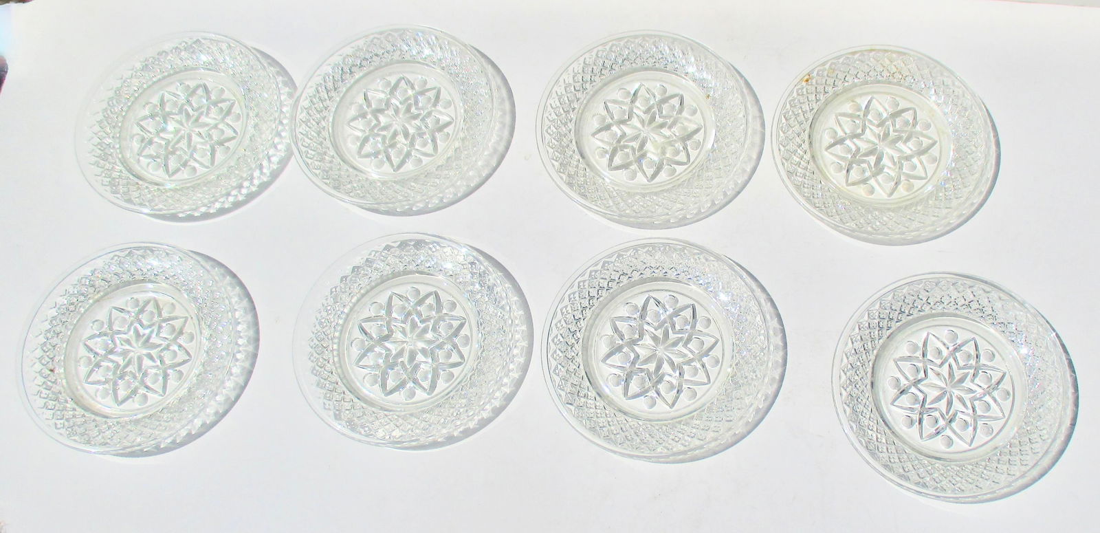Set of 8 Glass Coasters Circa 1900 - 2