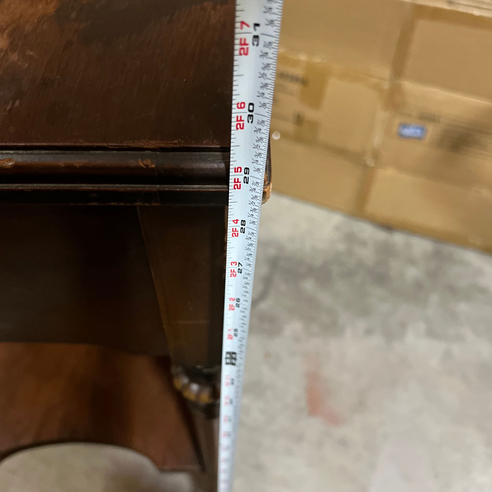 Wooden Mid Century Modern Beside Table With Rose Painted Details - 2