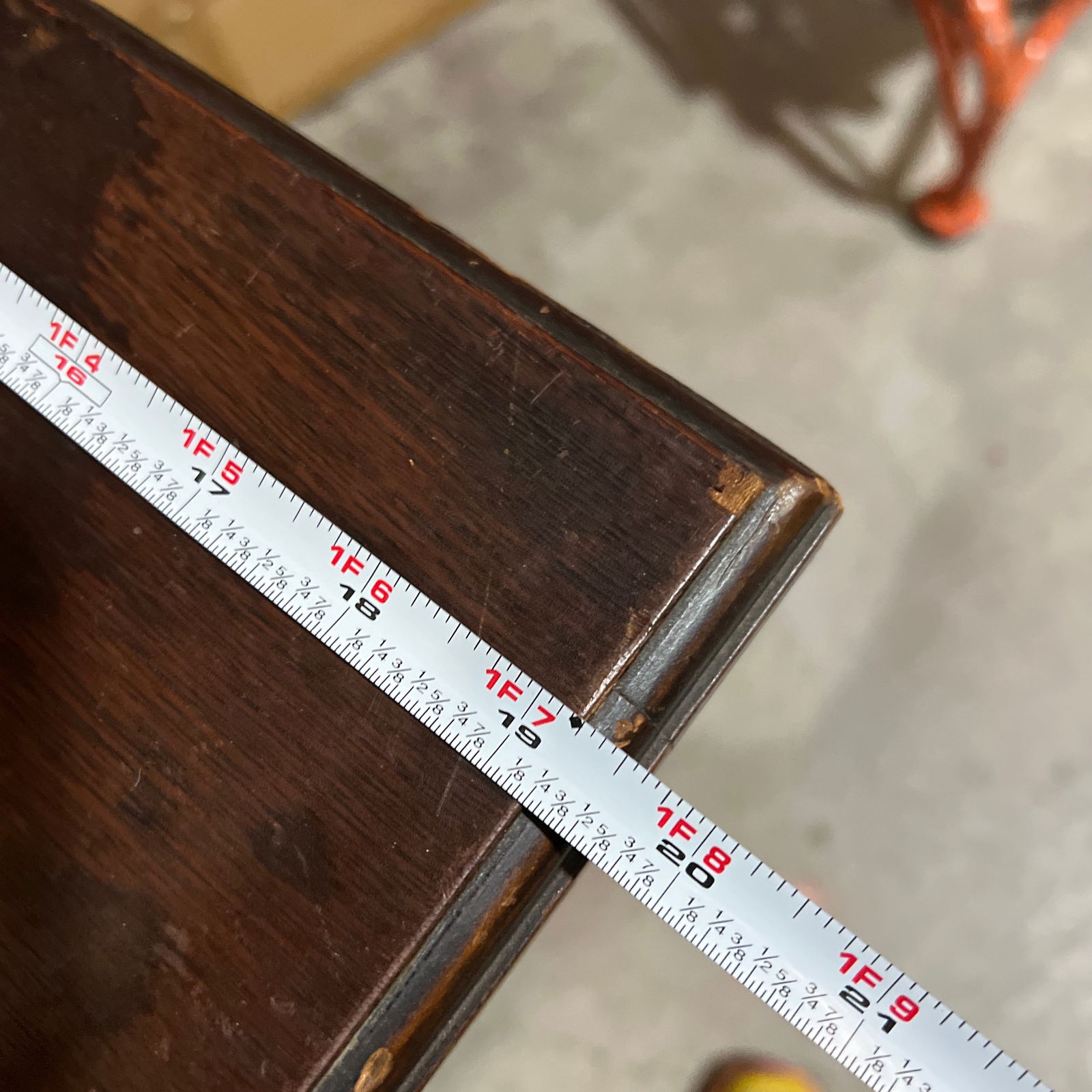 Wooden Mid Century Modern Beside Table With Rose Painted Details - 3