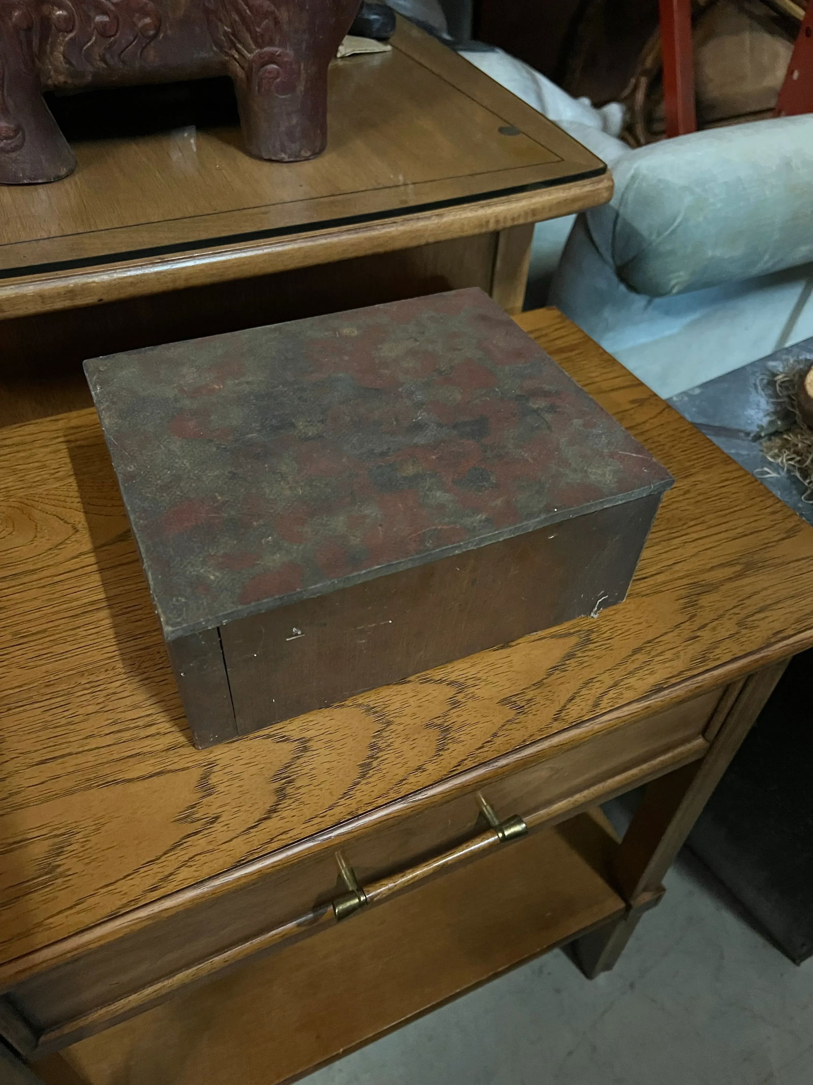 1970s Handmade Industrial Style Wooden Box - 5