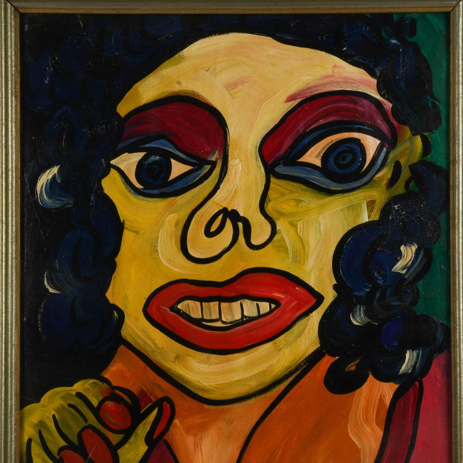 1960s Framed Signed Peter Keil "Elizabeth Taylor" Mix Media on Masonite - 2