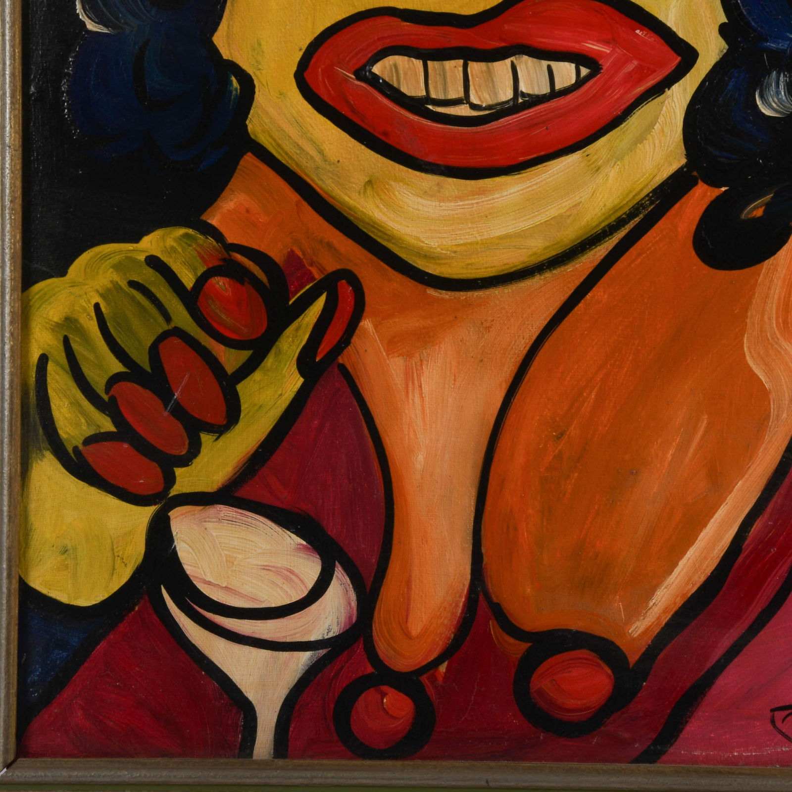 1960s Framed Signed Peter Keil "Elizabeth Taylor" Mix Media on Masonite - 3