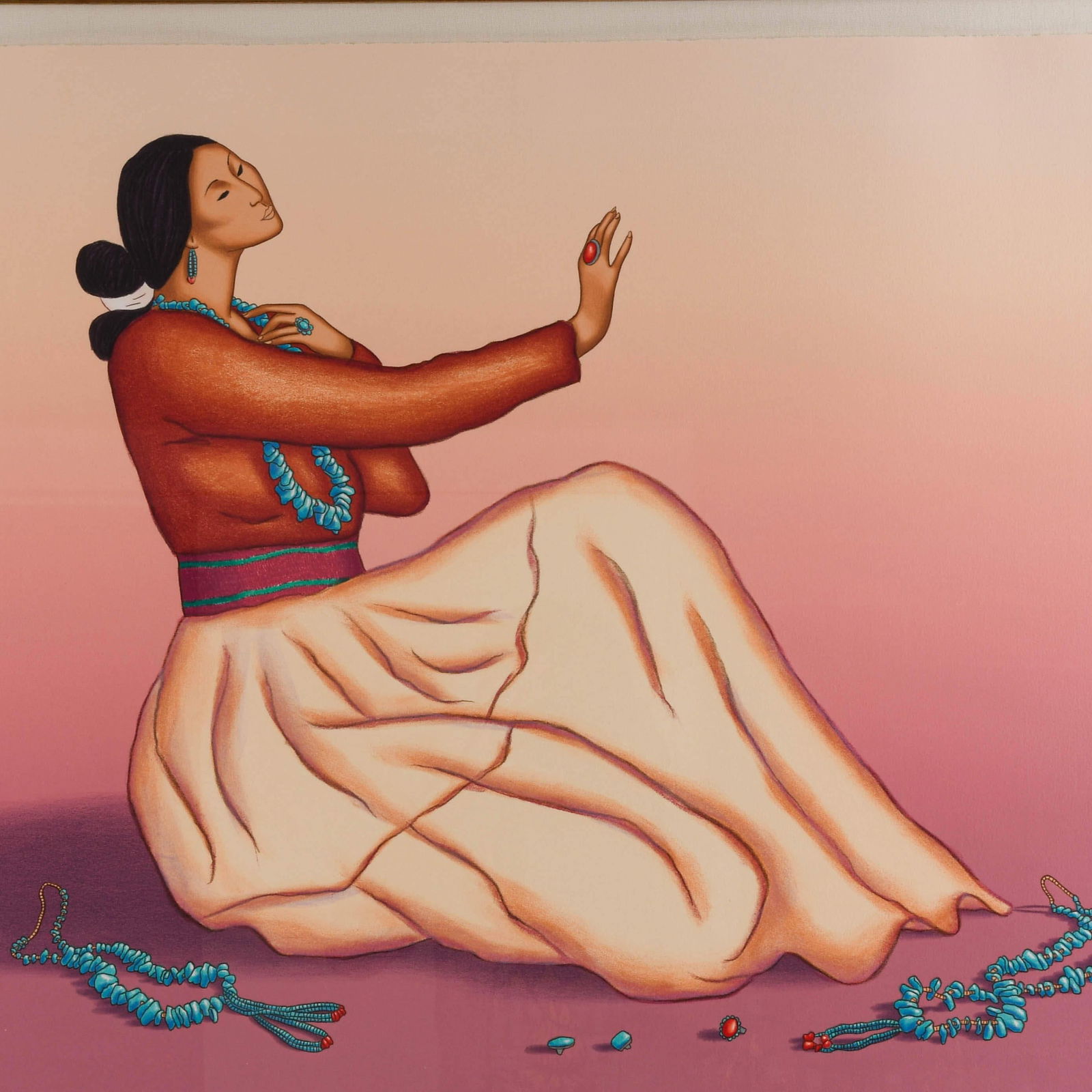 1950s Framed Signed R C Gorman Limited-Edition Lithograph "Harmony in Bloom" - 2