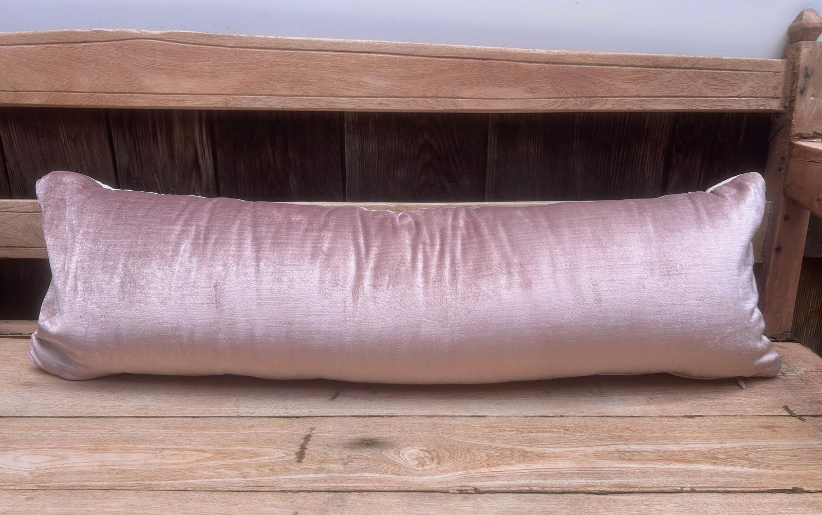 Vintage Bella Notte Linens Long Lumber Pillow in Pink Pearl - 5