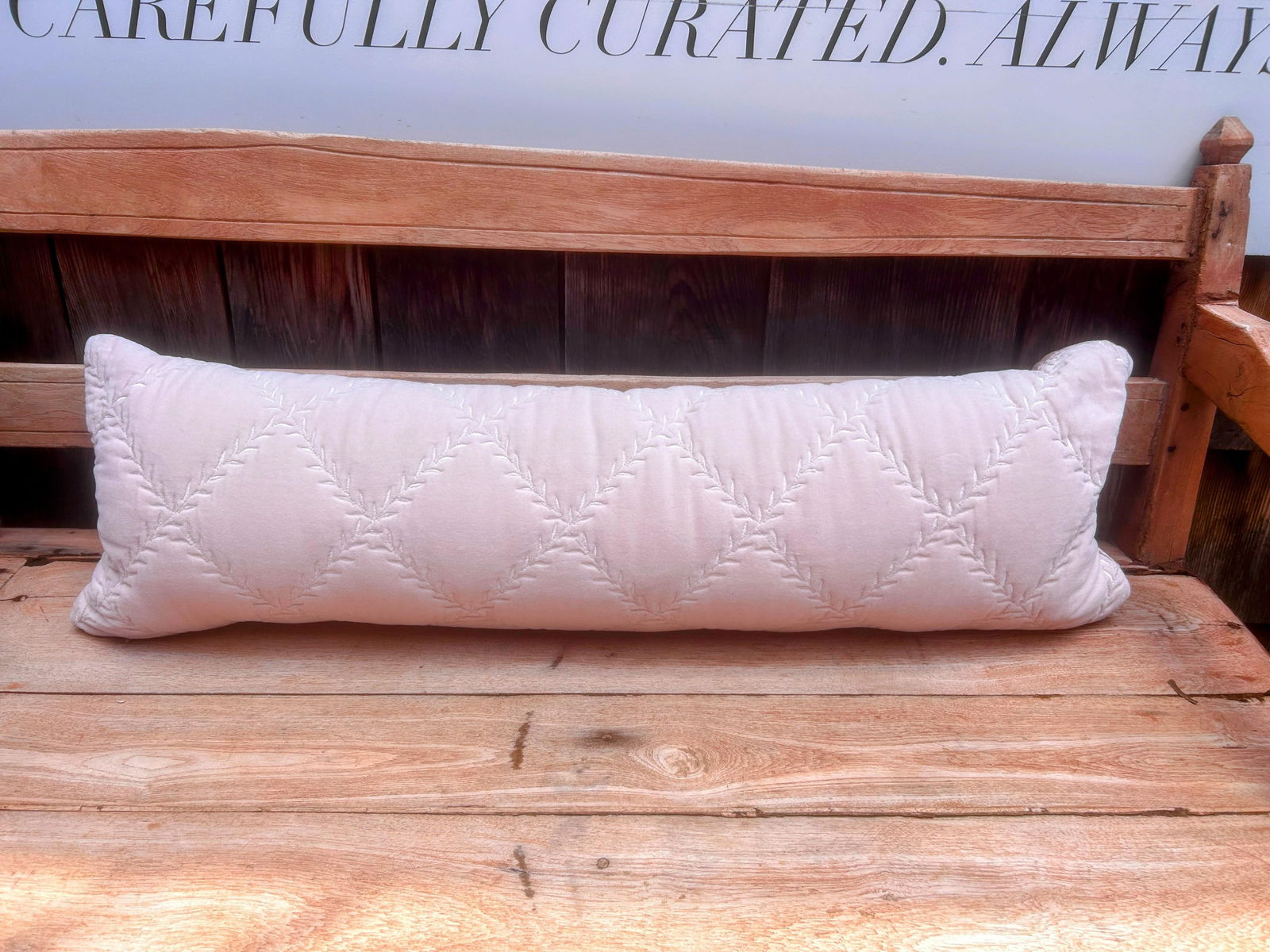 Vintage Bella Notte Linens Long Lumber Pillow in Pink Pearl - 6