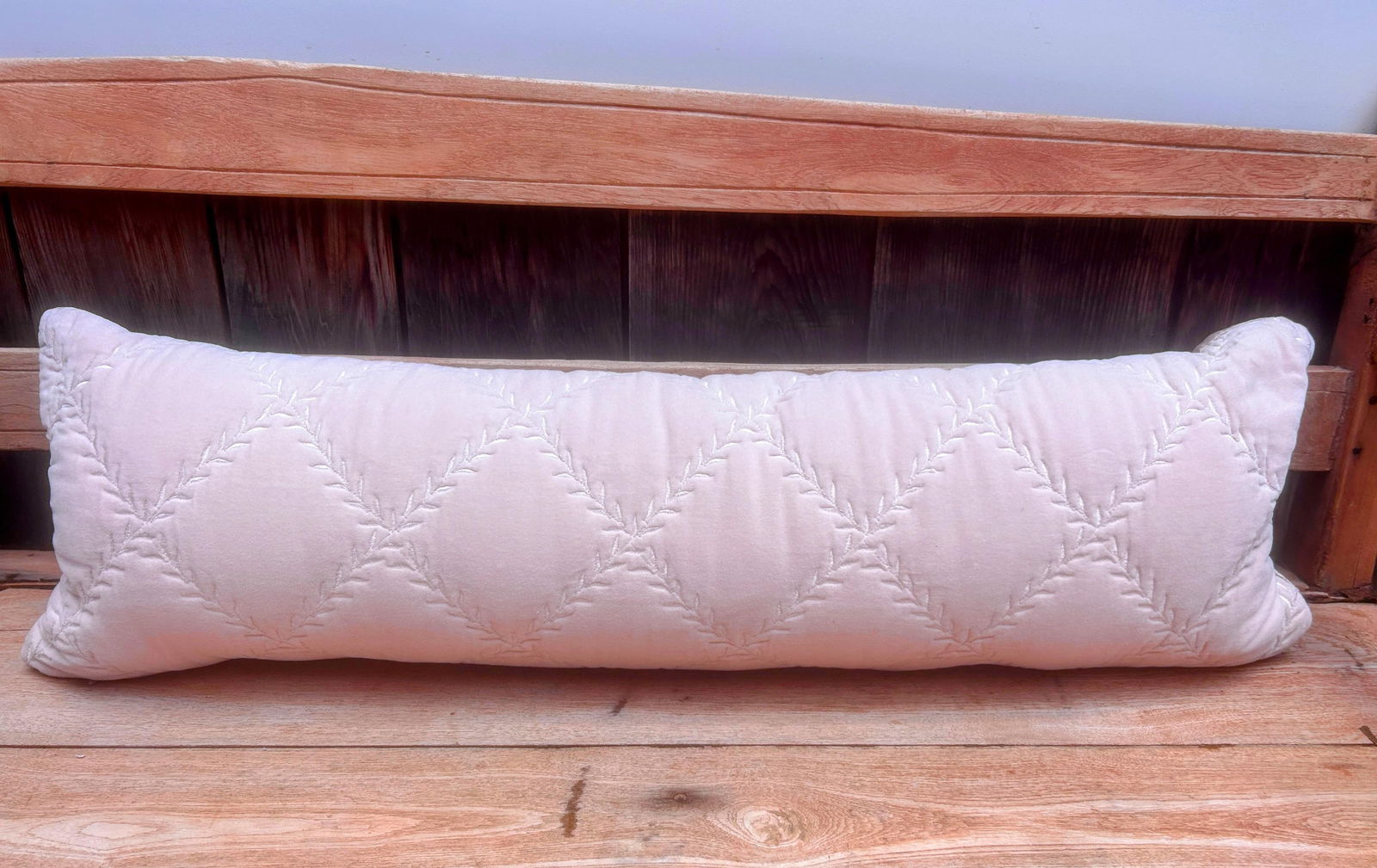 Vintage Bella Notte Linens Long Lumber Pillow in Pink Pearl - 7