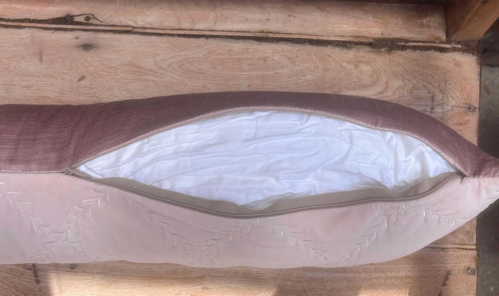 Vintage Bella Notte Linens Long Lumber Pillow in Pink Pearl - 8