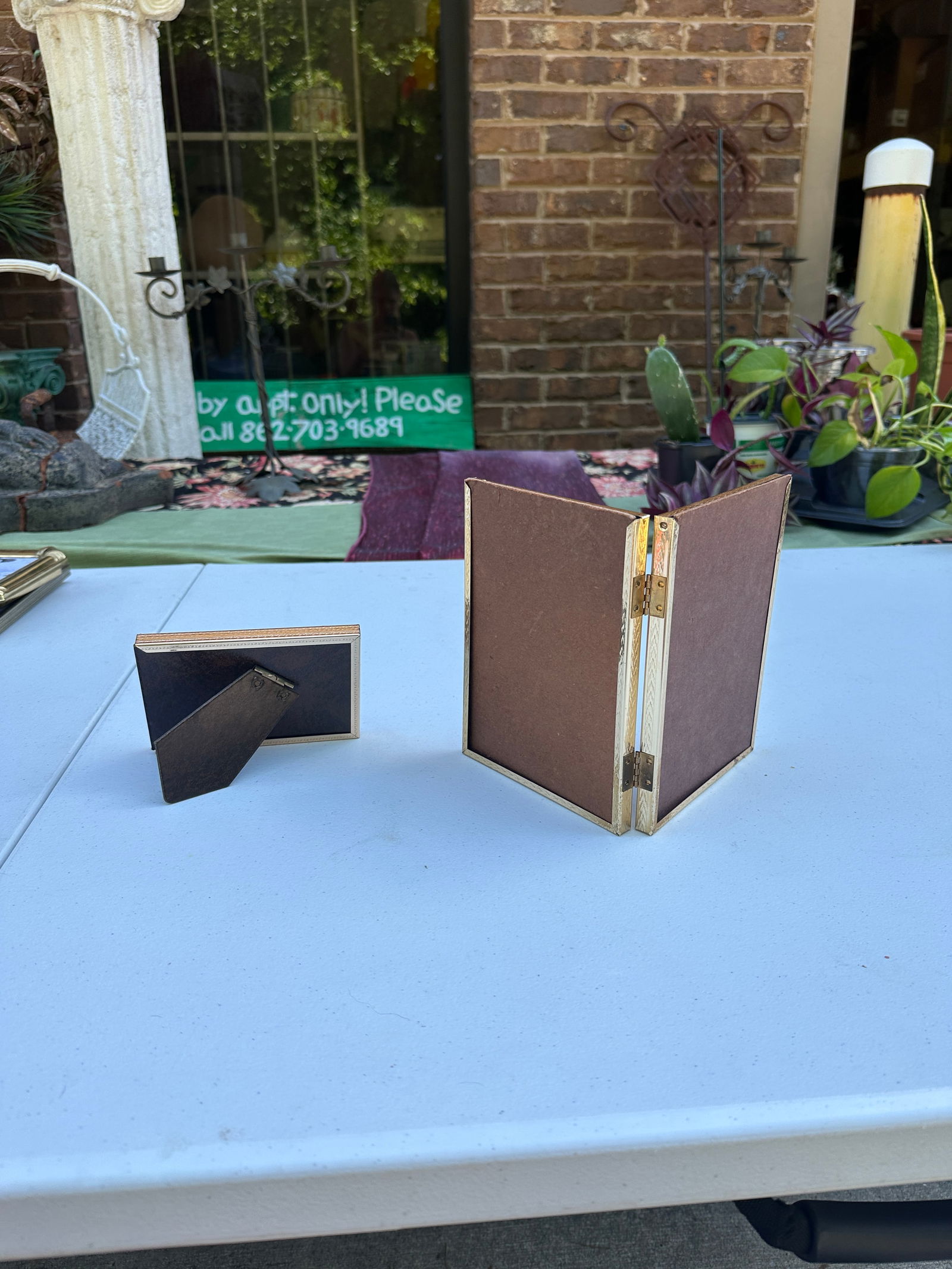 Pair of Small Vintage Gold Frame and Double Picture Frame - 5