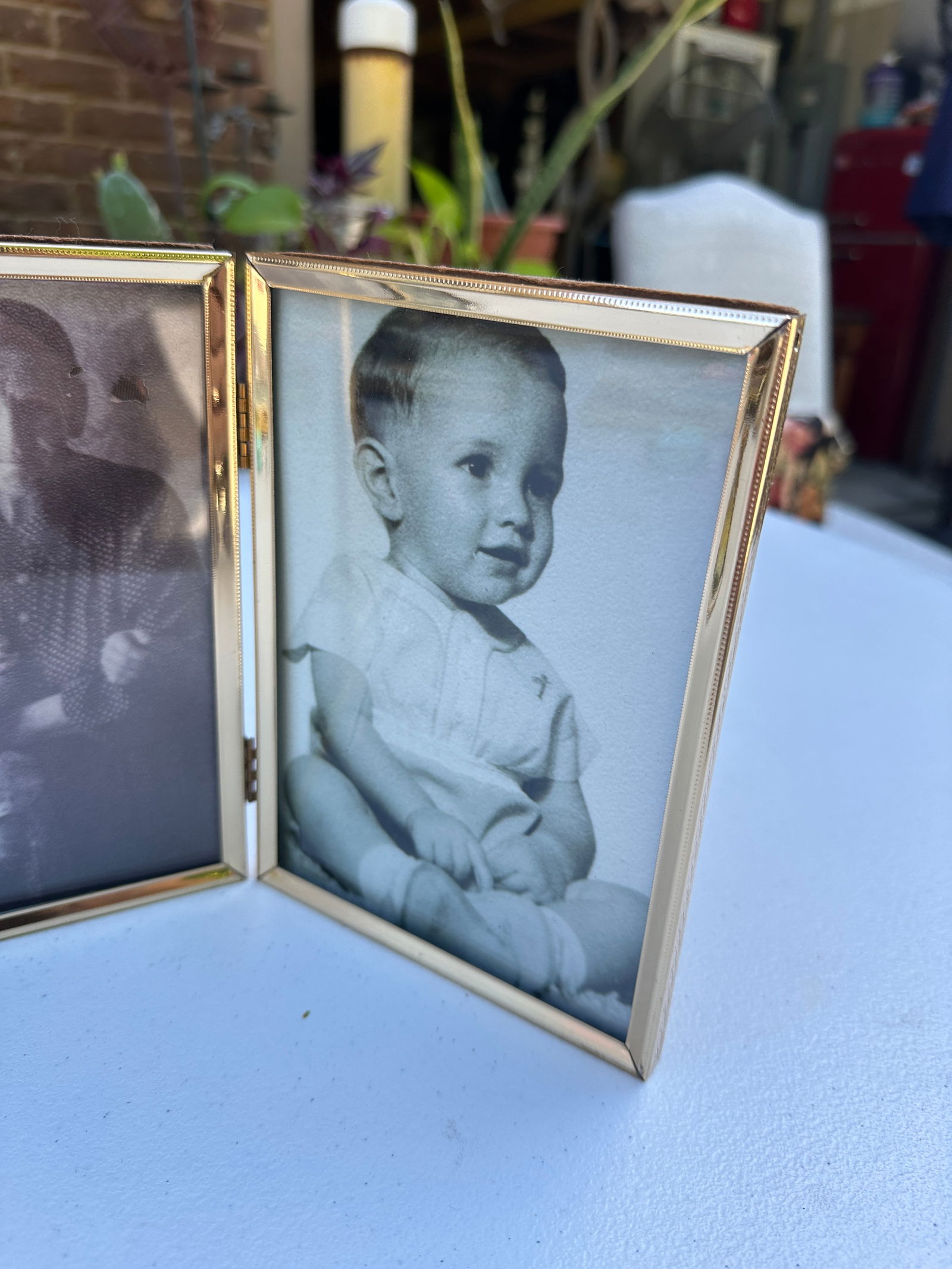 Pair of Small Vintage Gold Frame and Double Picture Frame - 6