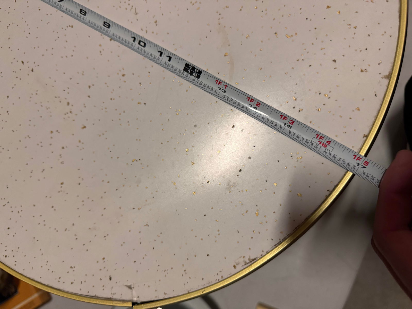 1970s Stone Top Stool With Gold Accents - 2