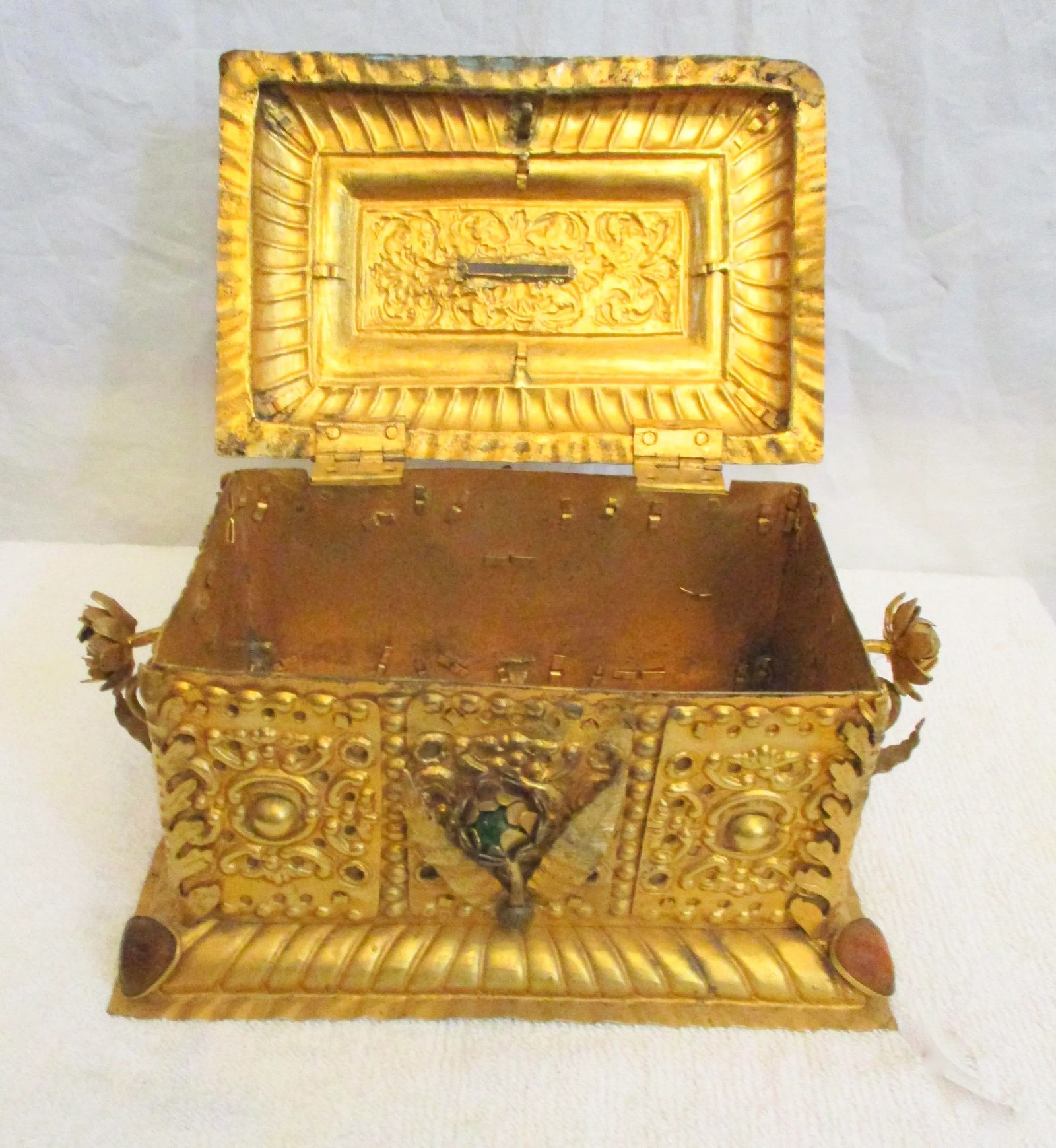 Antique Gilt and Bejeweled Alms Box - 2