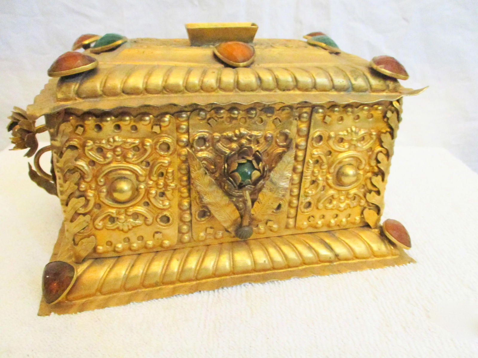 Antique Gilt and Bejeweled Alms Box - 7