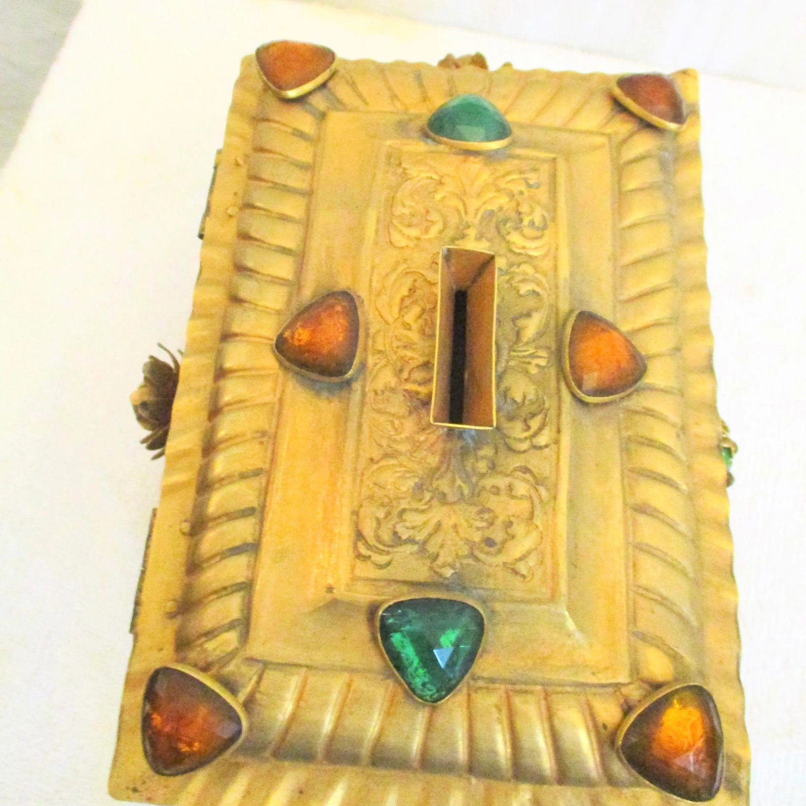 Antique Gilt and Bejeweled Alms Box - 8