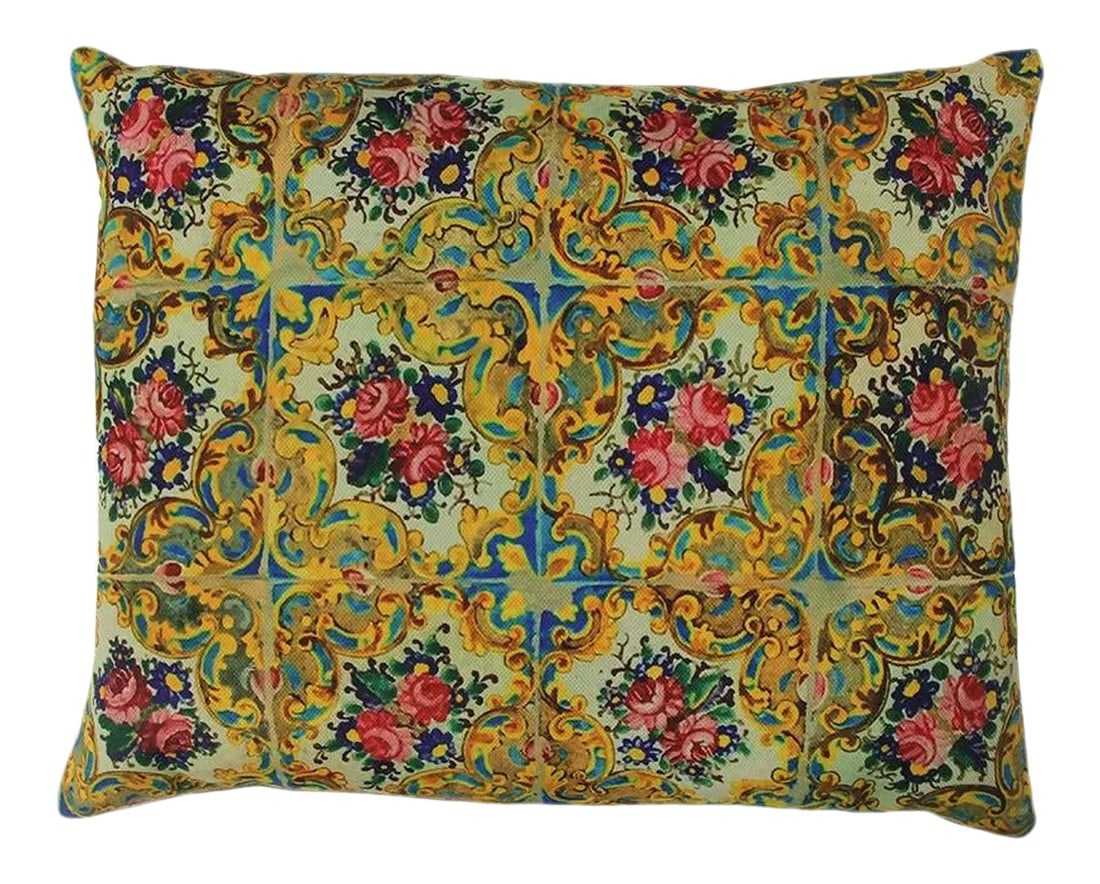 Decorative Accent Pillow - 16" X 20": These striking pillows bring the influence of thousands of years of trading on the Oriental Route to your home. They certainly are the perfect way to bring a bold pop of color into any space. These el