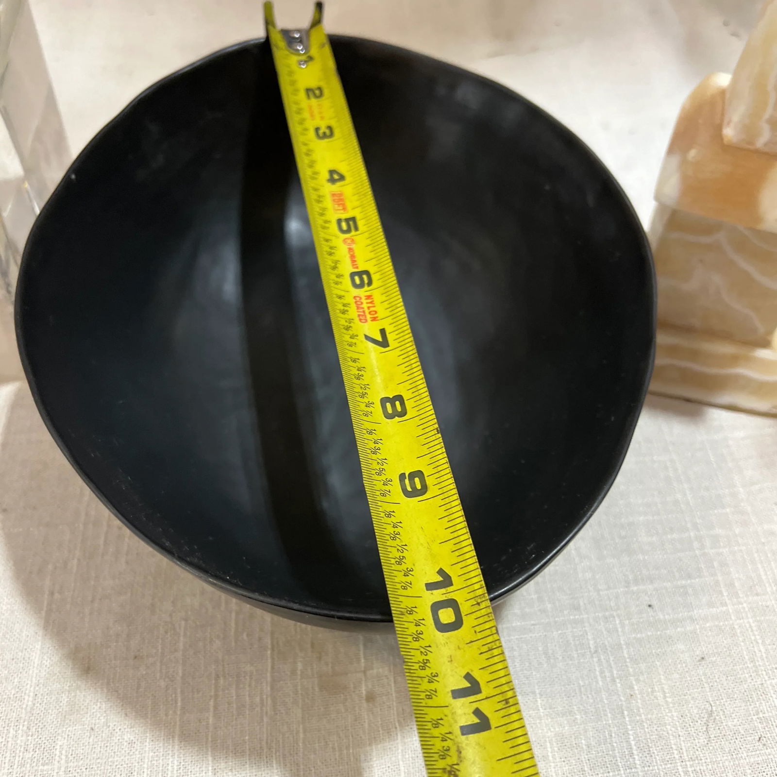 1970s Biomorphic Hand Fired Black Pottery Bowl - 6