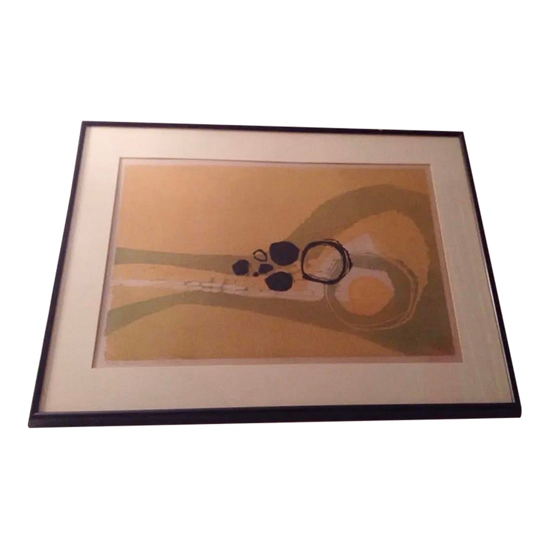 Framed Abstract Print Titled "Beach Forms" by Listed Artist Edie (Edythe) Sheldon (1921-2017) (1 of 10)