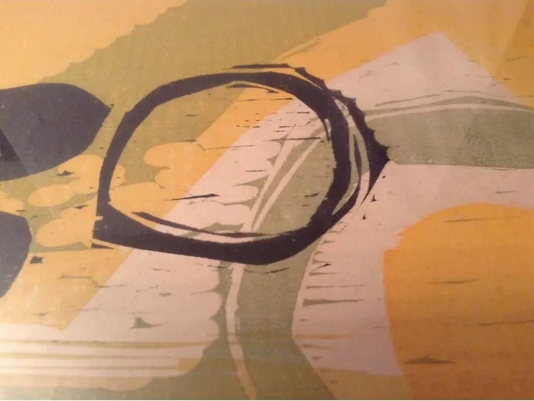 Framed Abstract Print Titled "Beach Forms" by Listed Artist Edie (Edythe) Sheldon (1921-2017) - 3