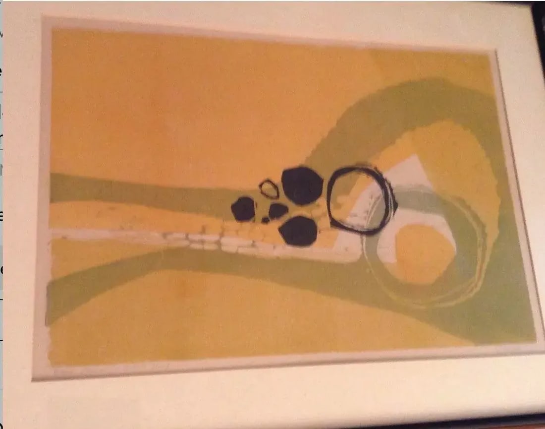 Framed Abstract Print Titled "Beach Forms" by Listed Artist Edie (Edythe) Sheldon (1921-2017) - 4