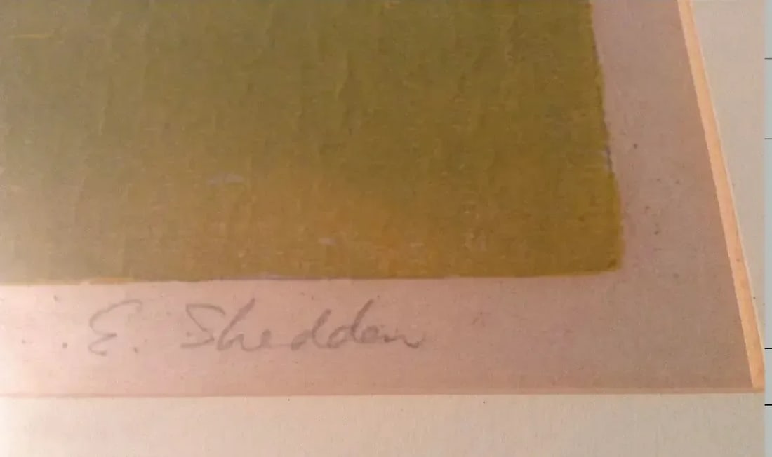 Framed Abstract Print Titled "Beach Forms" by Listed Artist Edie (Edythe) Sheldon (1921-2017) - 8