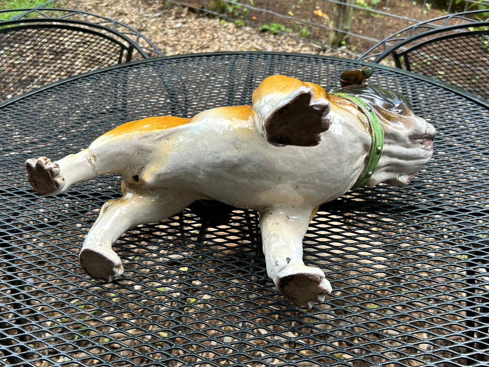 Large Ceramic Painted Bulldog Sculpture - 11