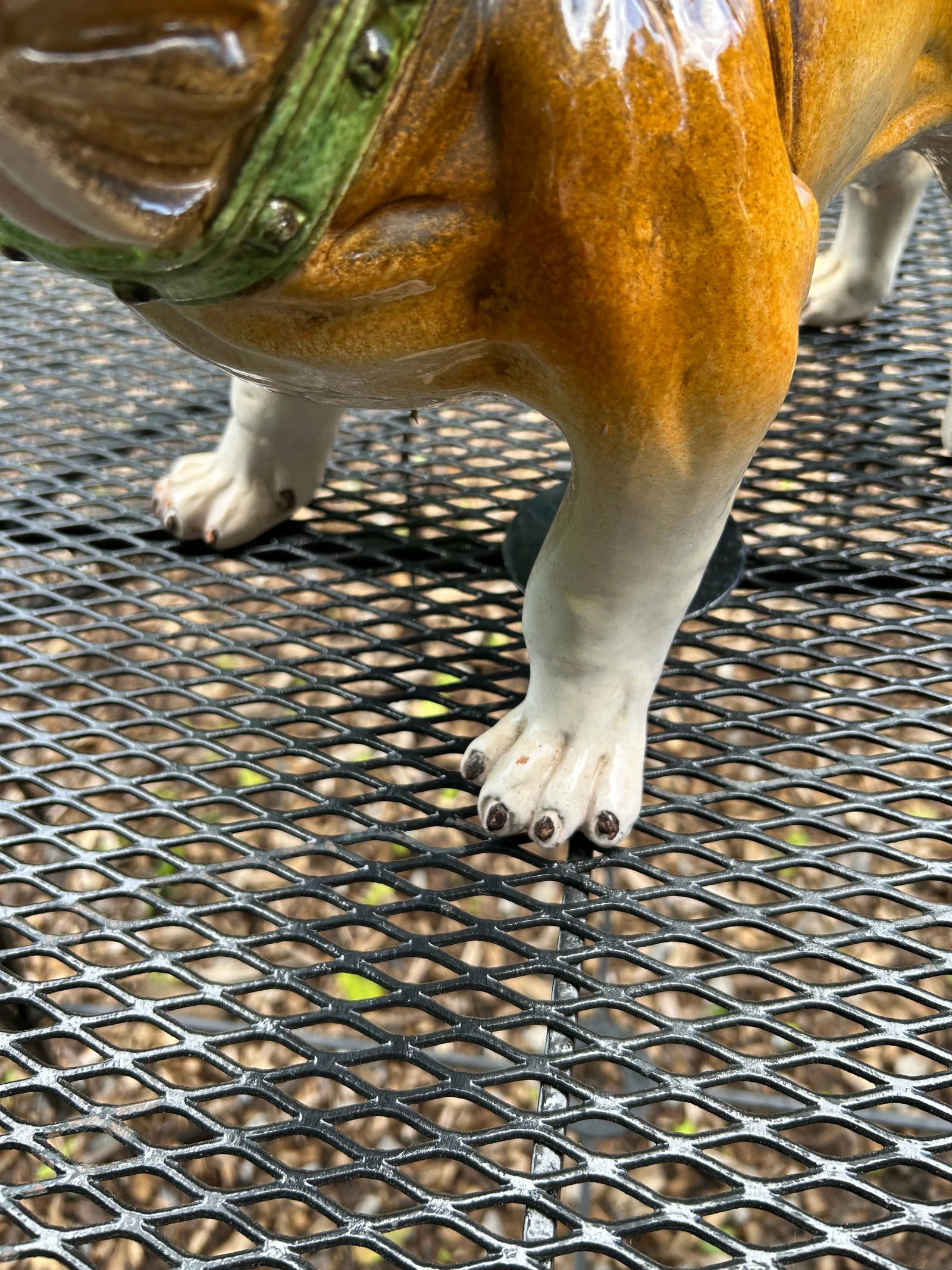 Large Ceramic Painted Bulldog Sculpture - 3