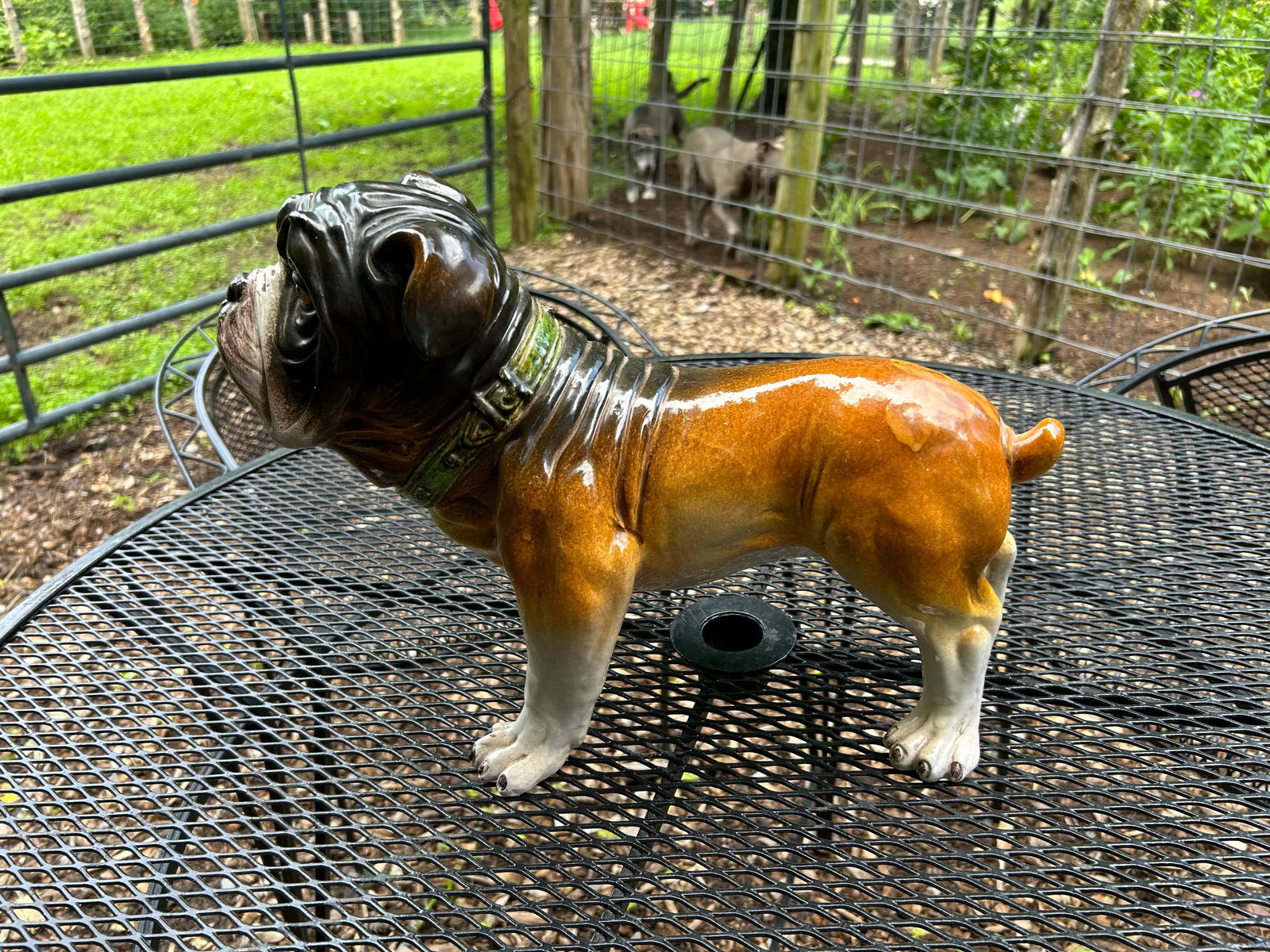 Large Ceramic Painted Bulldog Sculpture - 6