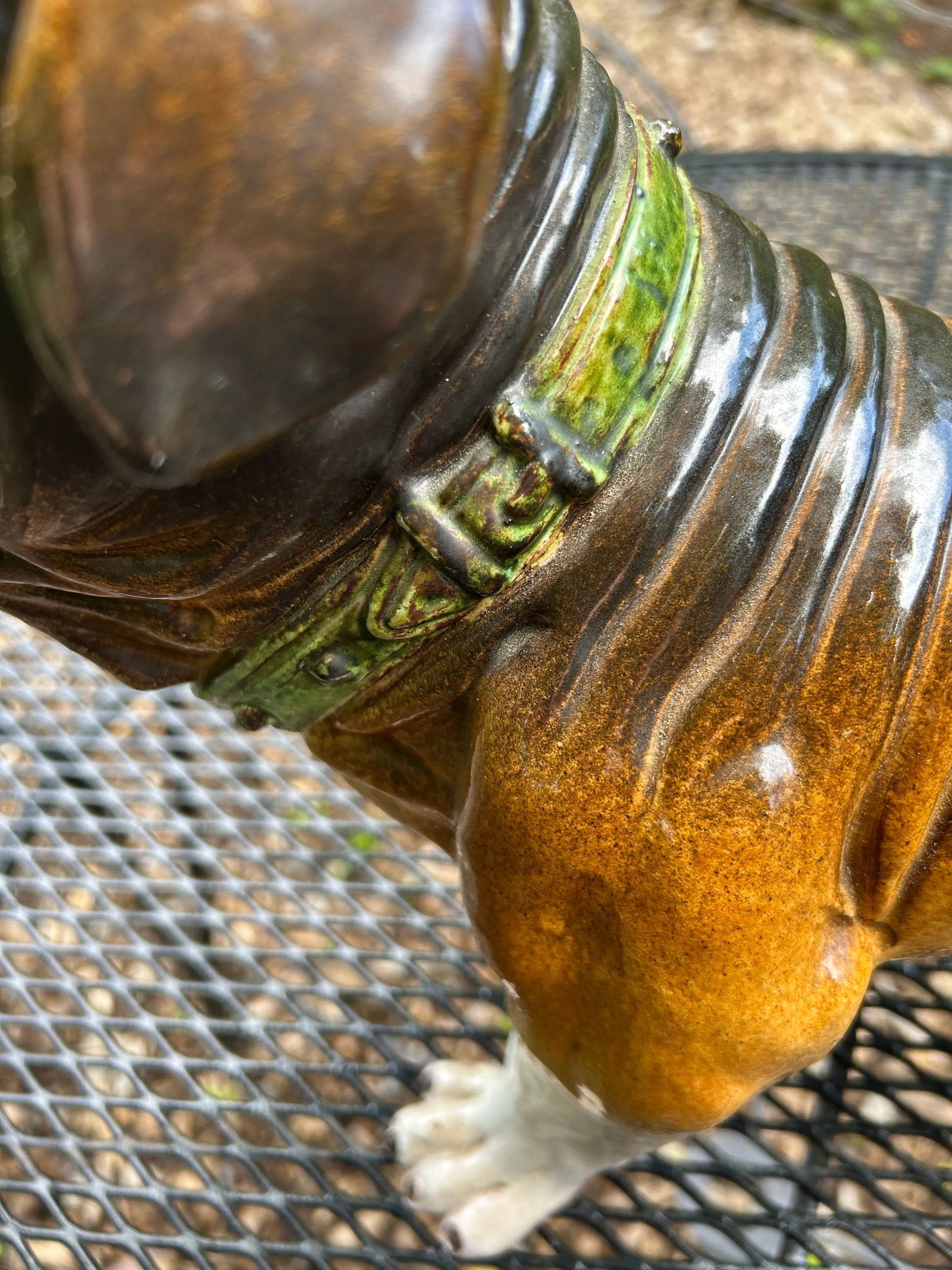 Large Ceramic Painted Bulldog Sculpture - 9