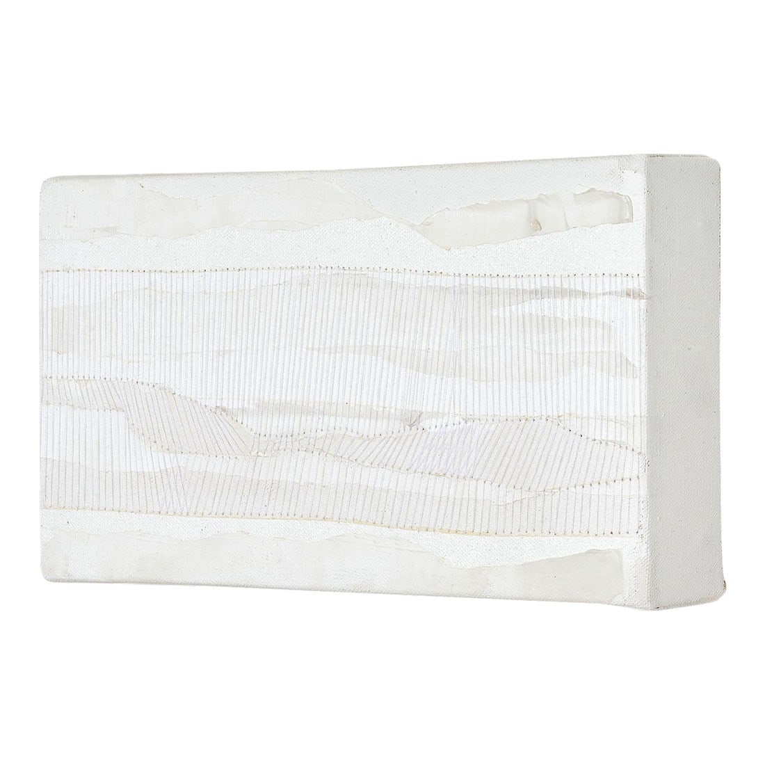 Lingering Mind, Acrylic and Thread on Canvas by Aislinn Janek: This monochromatic painting layers white acrylic paint with stitched thread, creating a surface that is at once minimal and intricate. Subtle shifts in tone and texture invite slow looking, echoing