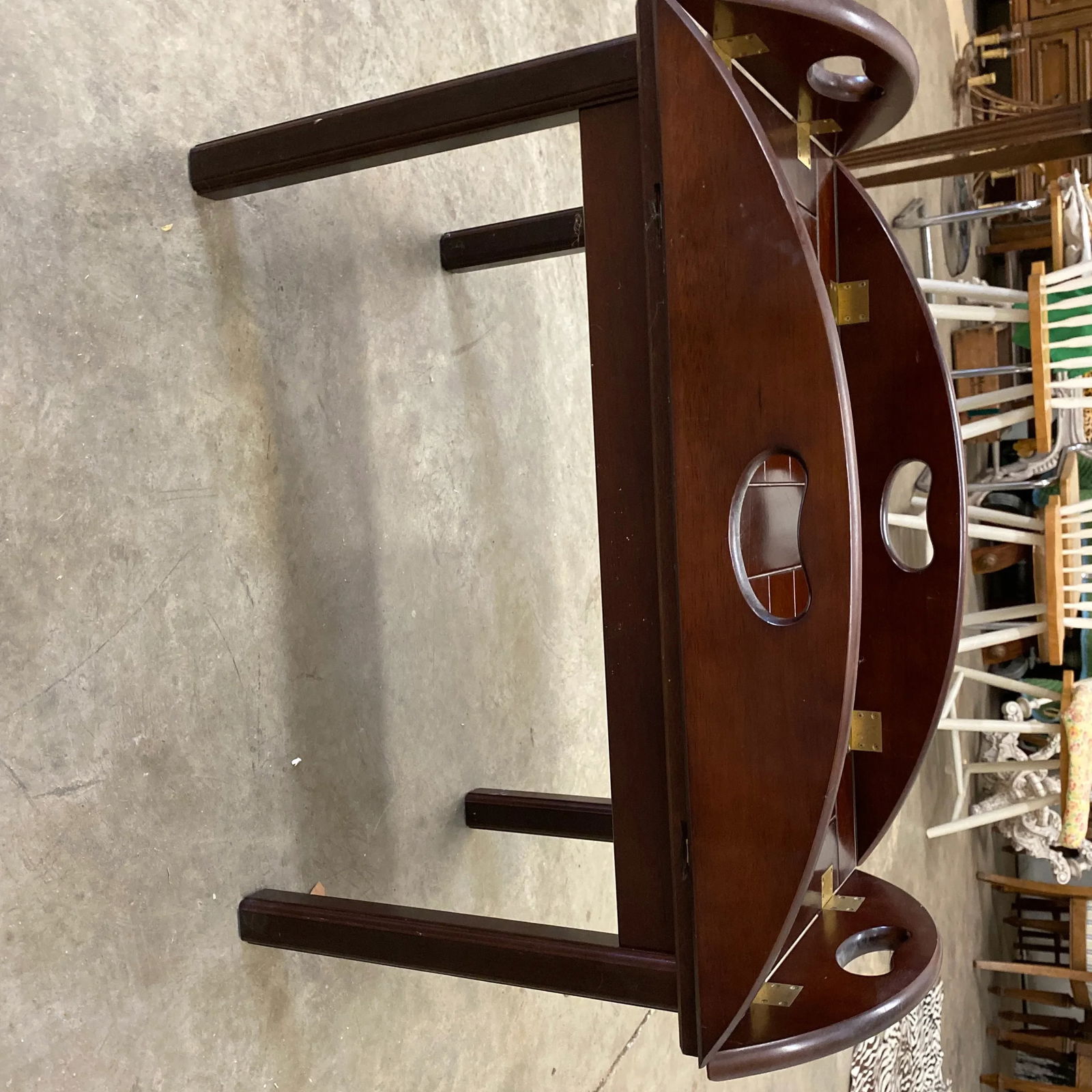 1970s Brown Wooden Coffee Table W Removable Tray Top - 4