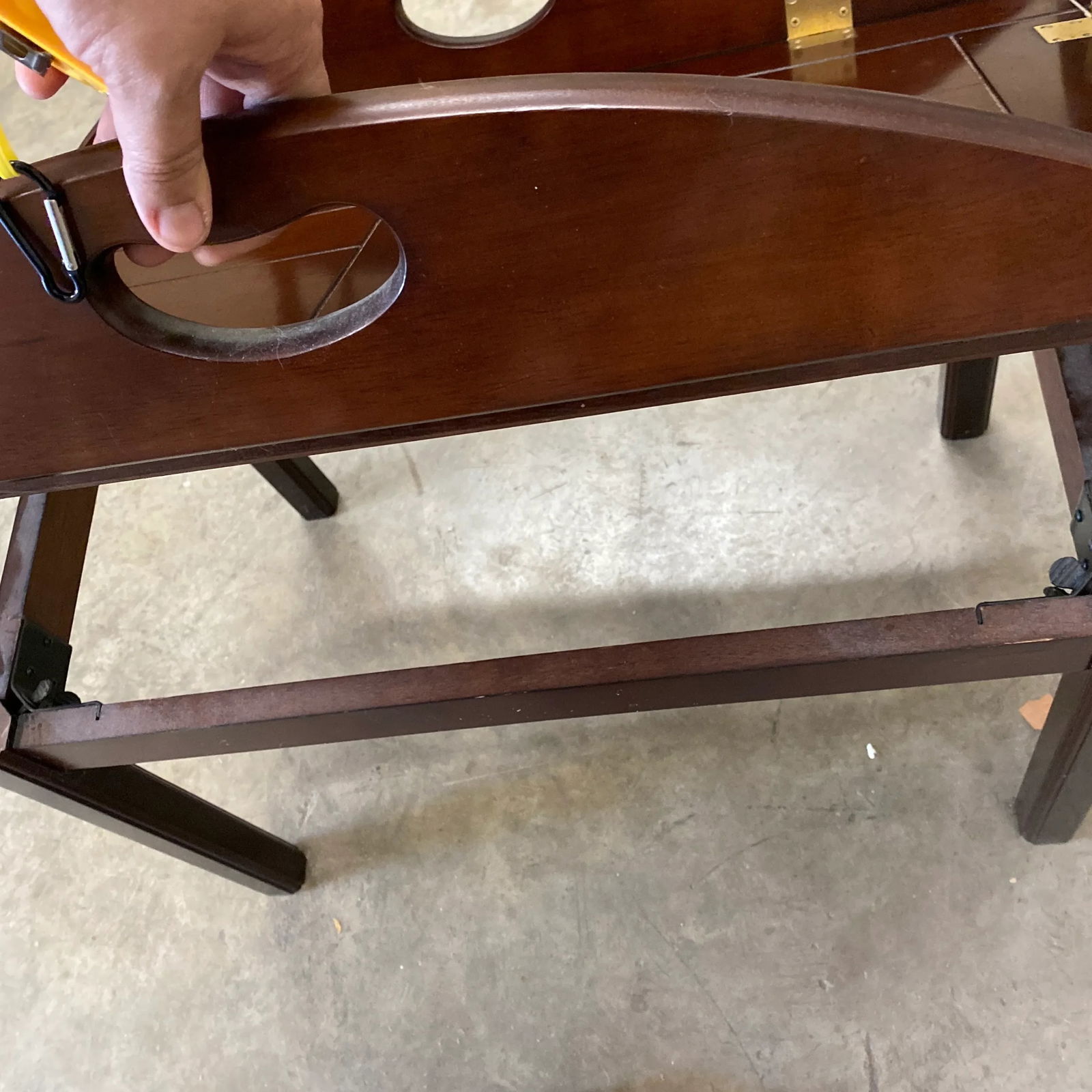 1970s Brown Wooden Coffee Table W Removable Tray Top - 5