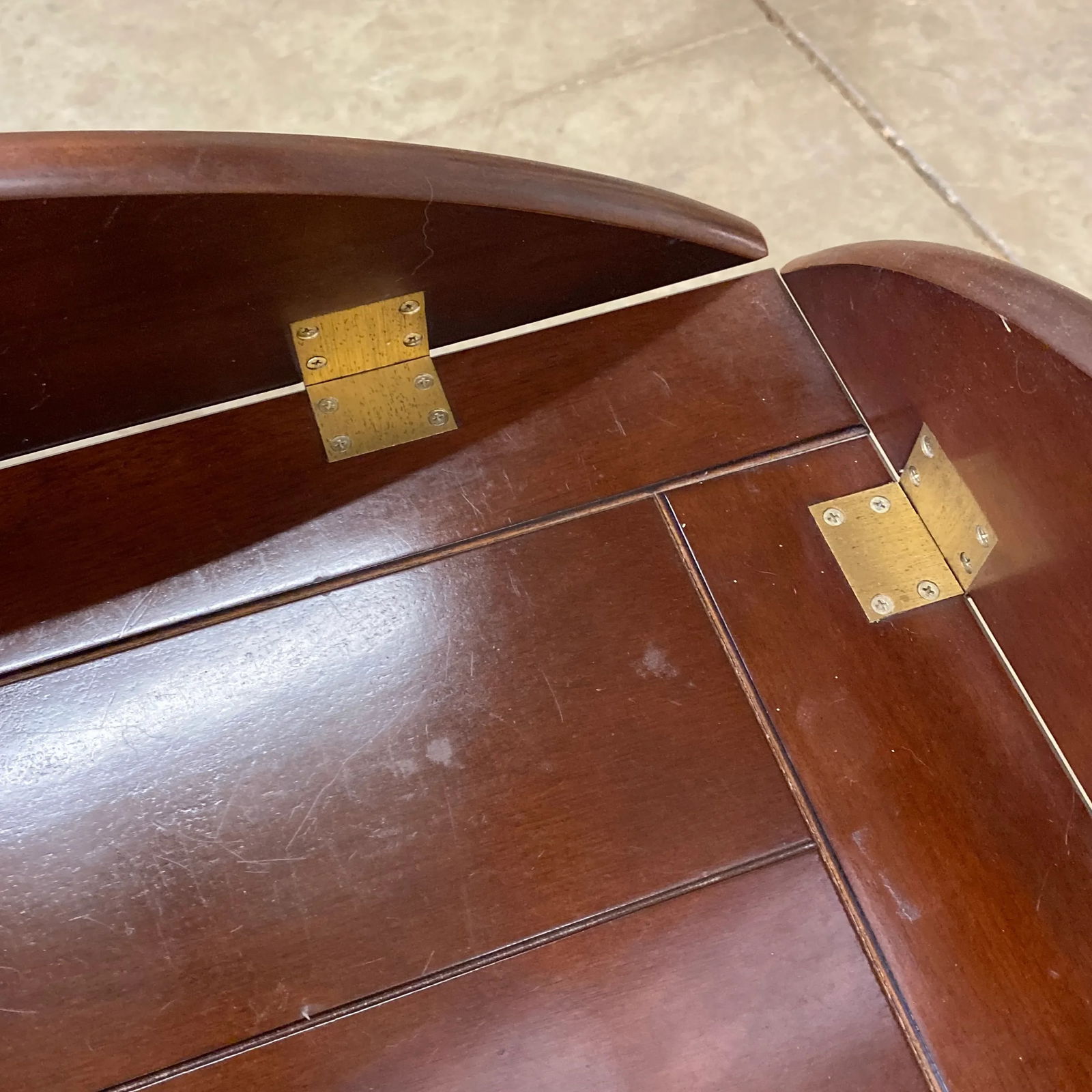 1970s Brown Wooden Coffee Table W Removable Tray Top - 6