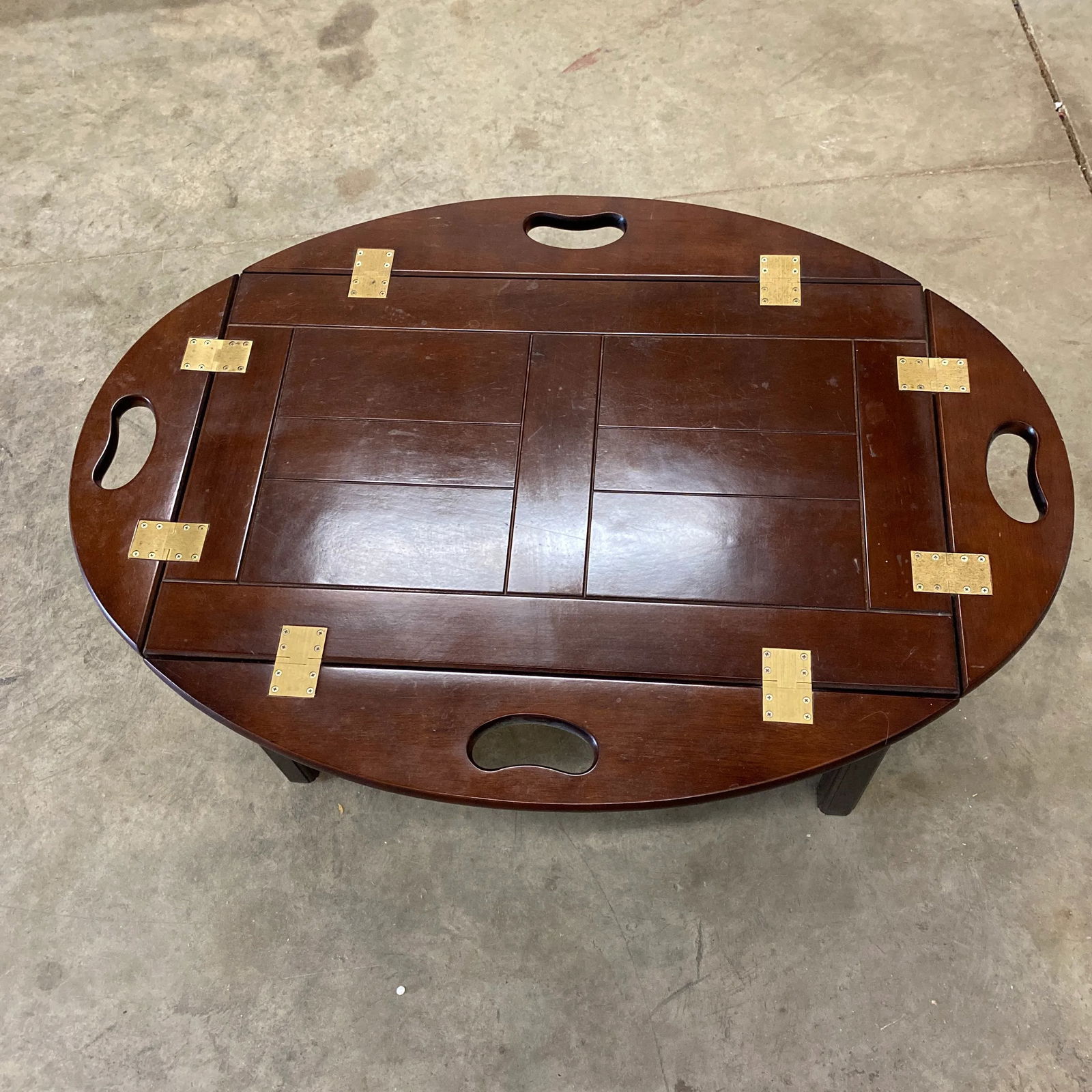 1970s Brown Wooden Coffee Table W Removable Tray Top - 7