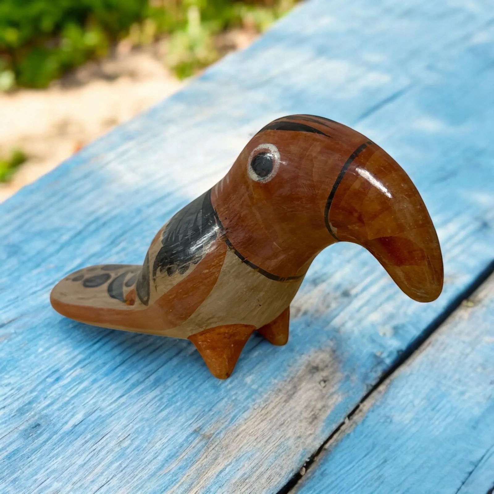 Mid 20th Century Tonala Toucan Clay Bird Pottery Folk Art - 9