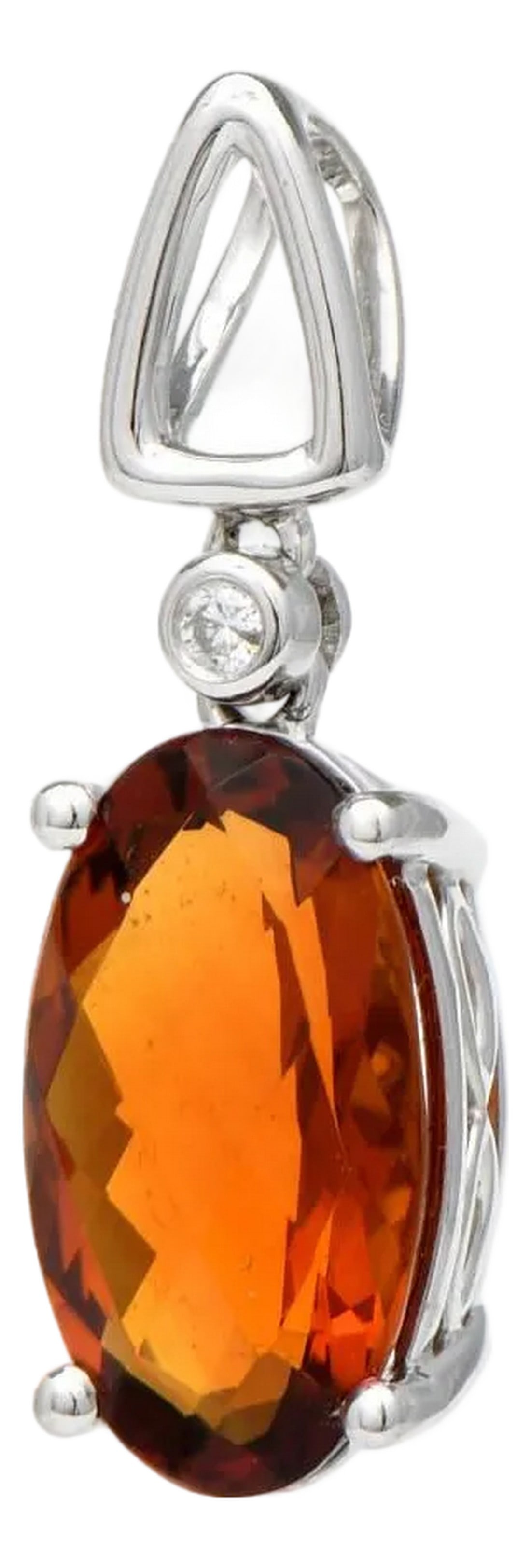 14KW Citrine(2.75) & Diamond(0.05) Drop Pendant: Everything about this gorgeous piece is warm and inviting, from its elegantly curved design to the craftsmanship that went into it. Its warm golden hue captures the beauty of the sun perfectly. Length