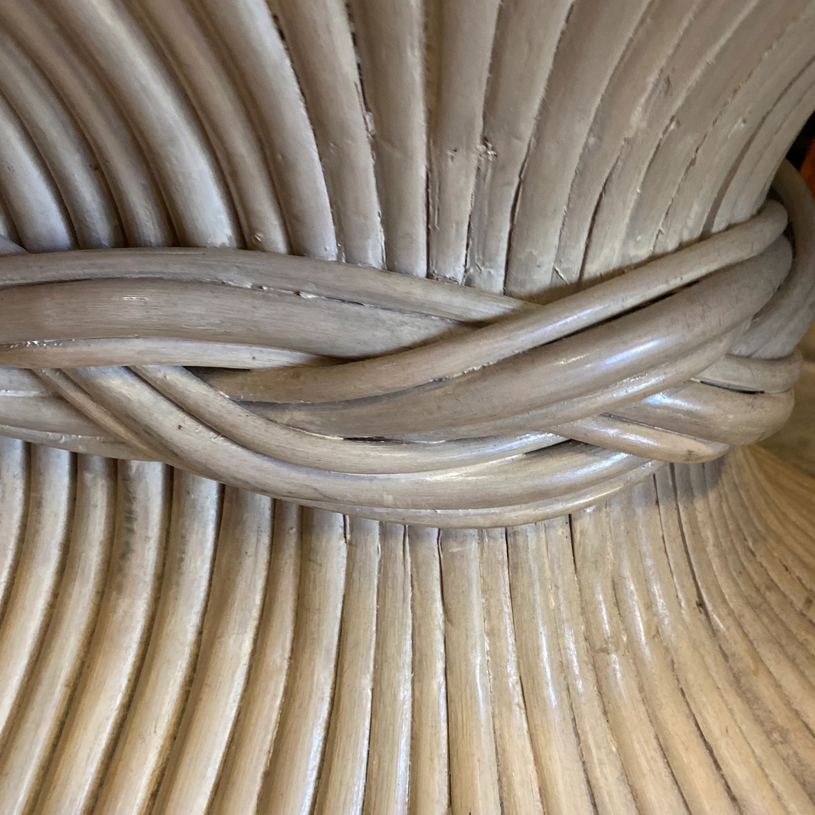 1970s McGuire White Wheat Coffee Table - 10