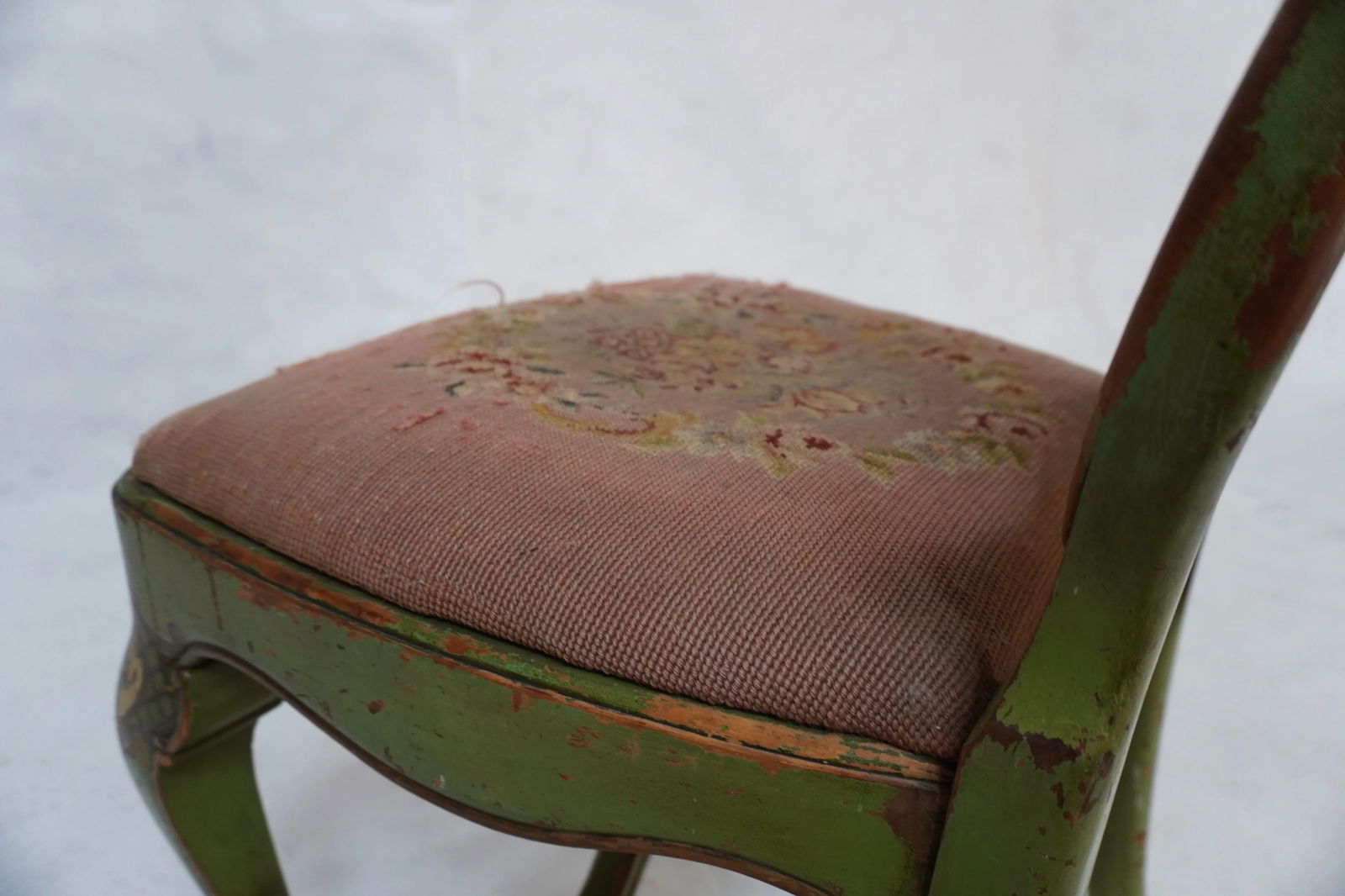 Late 19th Century Green Painted Chair With Needlepoint Seat - 15