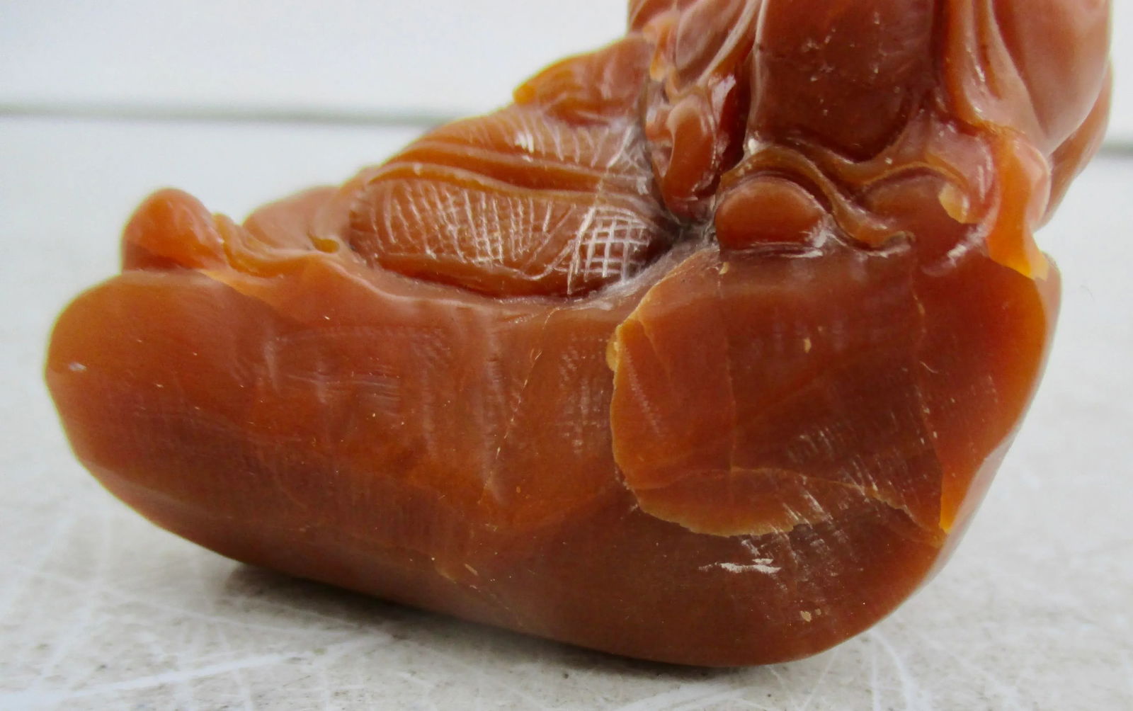 Shoushan Stone Carved Lao Tzu With Peach and Boy. - 9