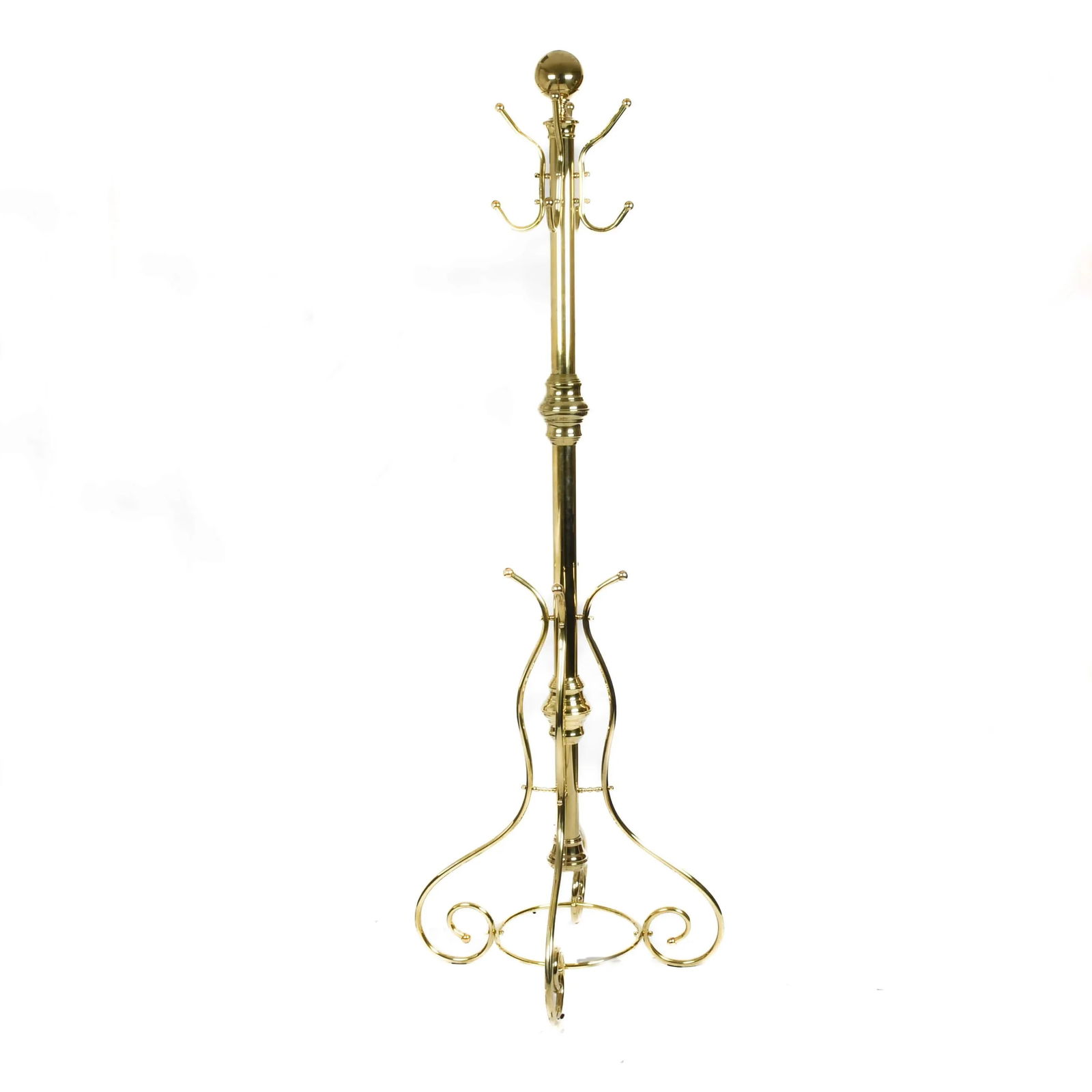Late 20th Century Brass Coat Rack / Hall Tree - 2
