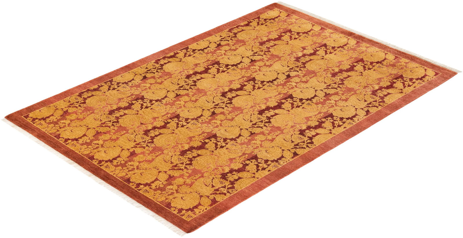 Mogul Hand-Knotted Area Rug - Pink, 4' 0" x 5' 10" - 8