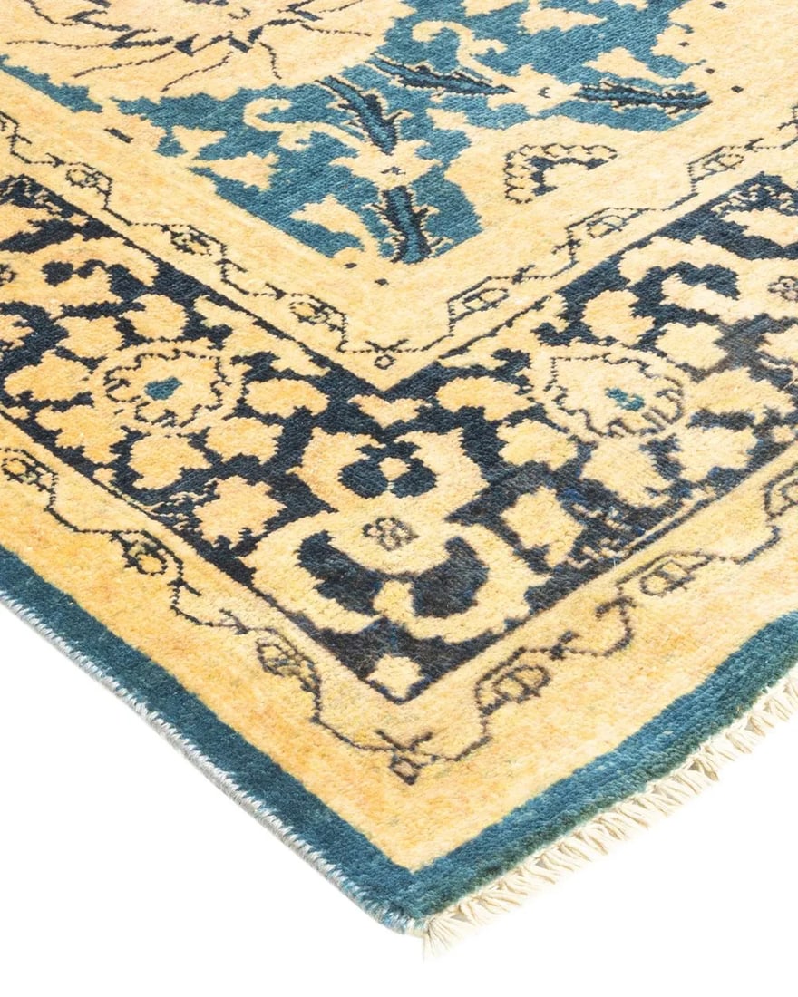 Eclectic Hand-Knotted Area Rug - Light Blue, 5' 0" x 7' 10" - 2