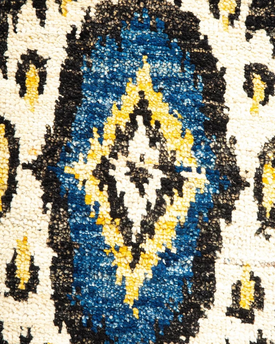 Modern Hand-Knotted Area Rug - Black, 3' 10" x 6' 2" - 3