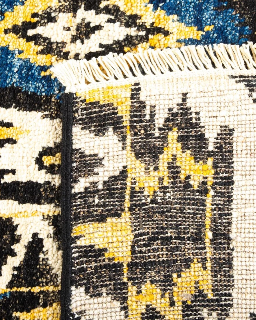 Modern Hand-Knotted Area Rug - Black, 3' 10" x 6' 2" - 5