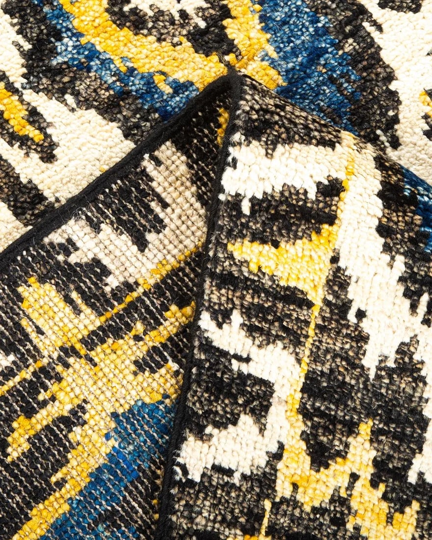 Modern Hand-Knotted Area Rug - Black, 3' 10" x 6' 2" - 6