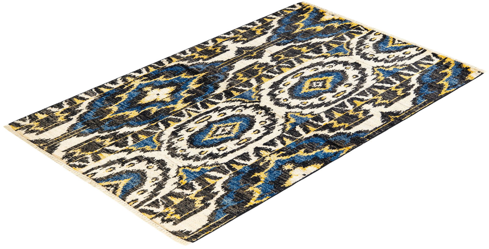 Modern Hand-Knotted Area Rug - Black, 3' 10" x 6' 2" - 8