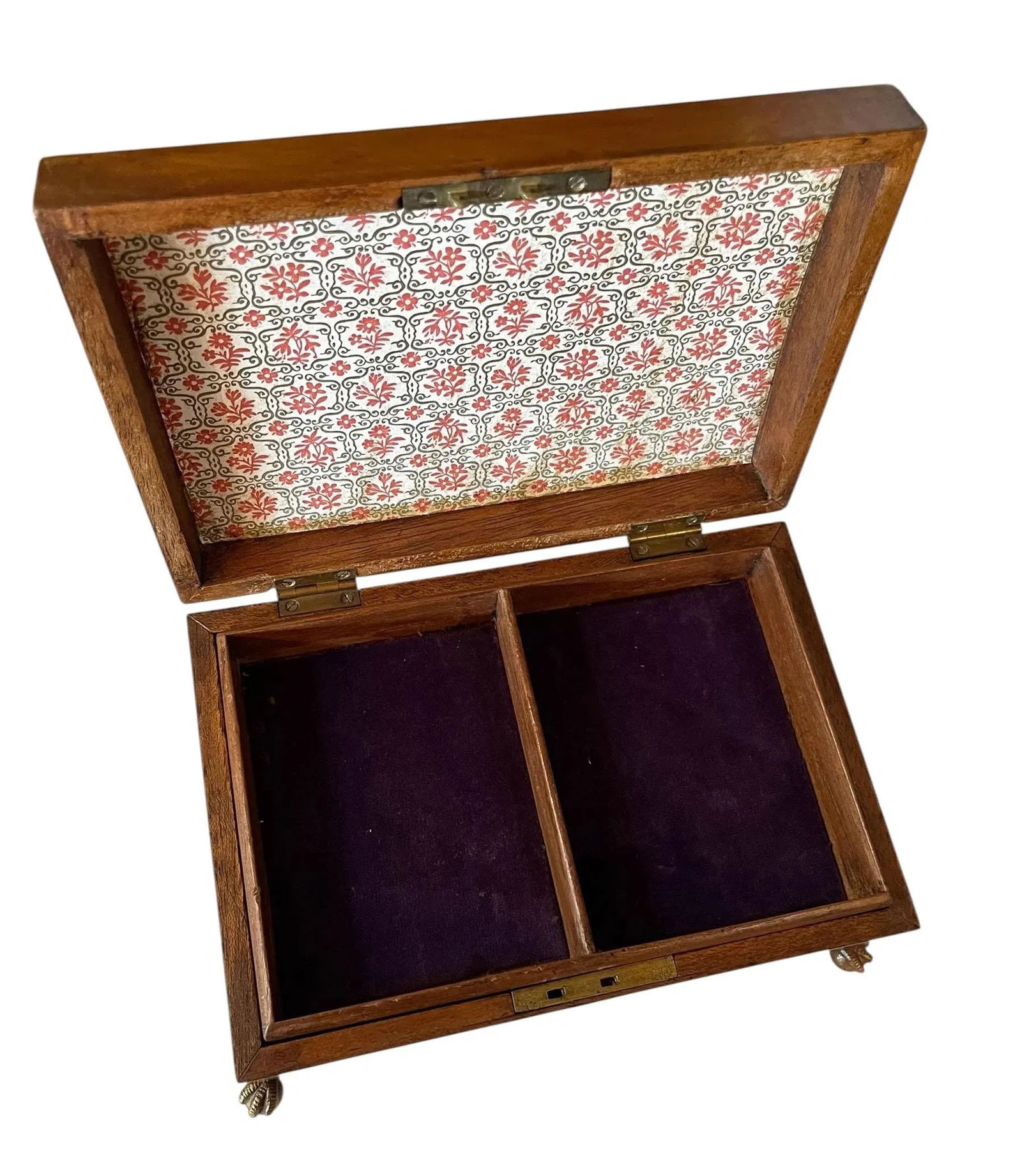 Neoclassical Mahogany Tea Caddy With Lion Paw Feet - 3