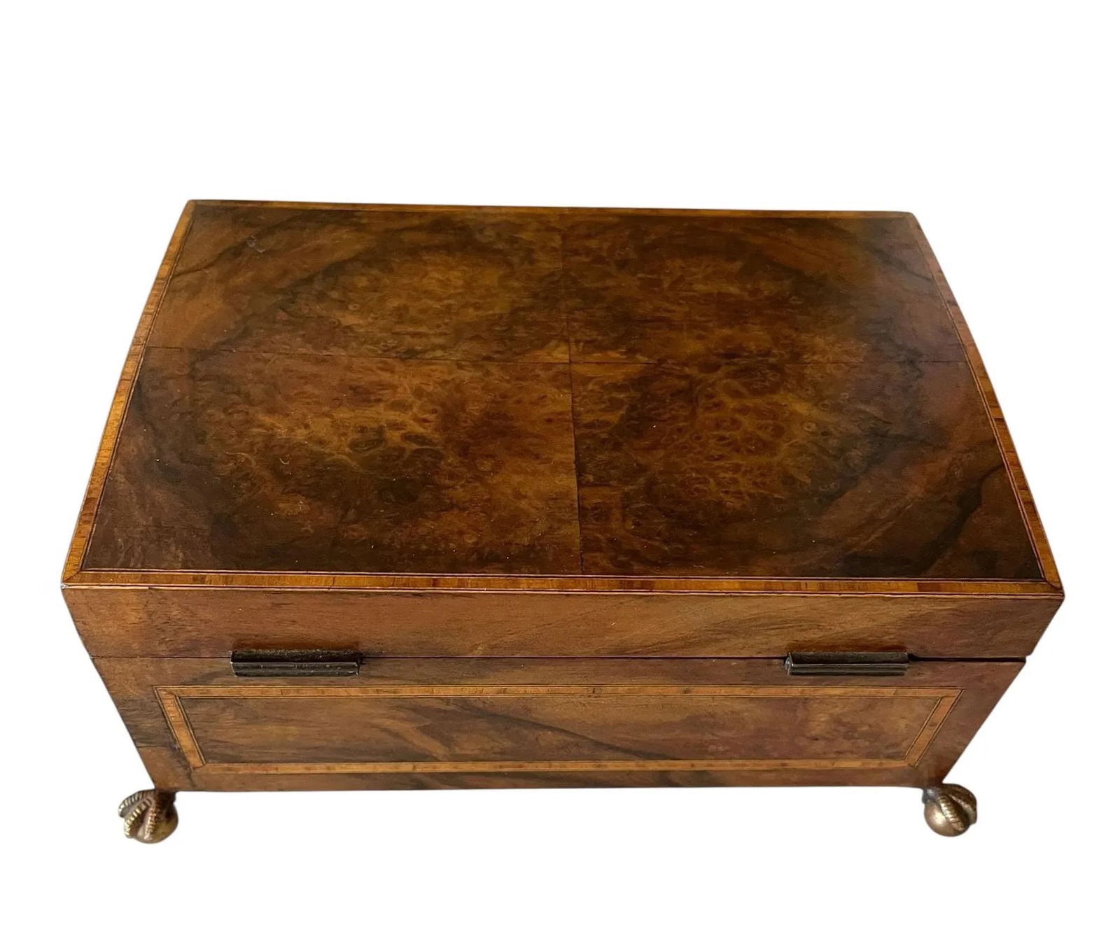 Neoclassical Mahogany Tea Caddy With Lion Paw Feet - 6