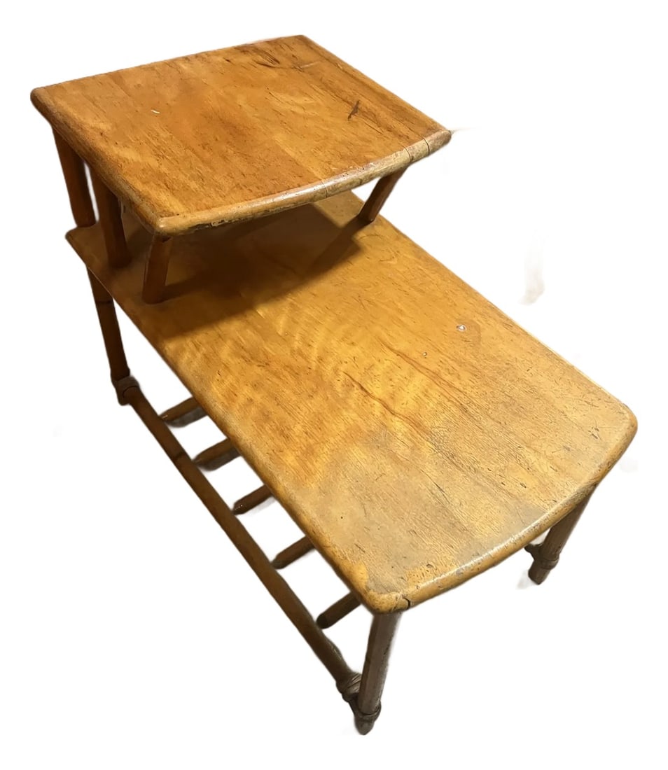 1970s Haywood Wakefield, Small Wooden Side Table (1 of 8)