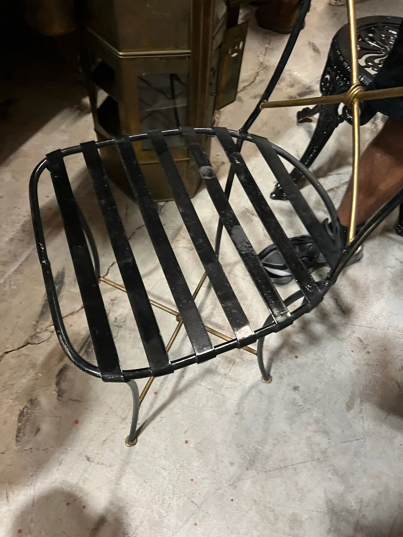 1970s Gold and Black Skinny Wired Chair - 6
