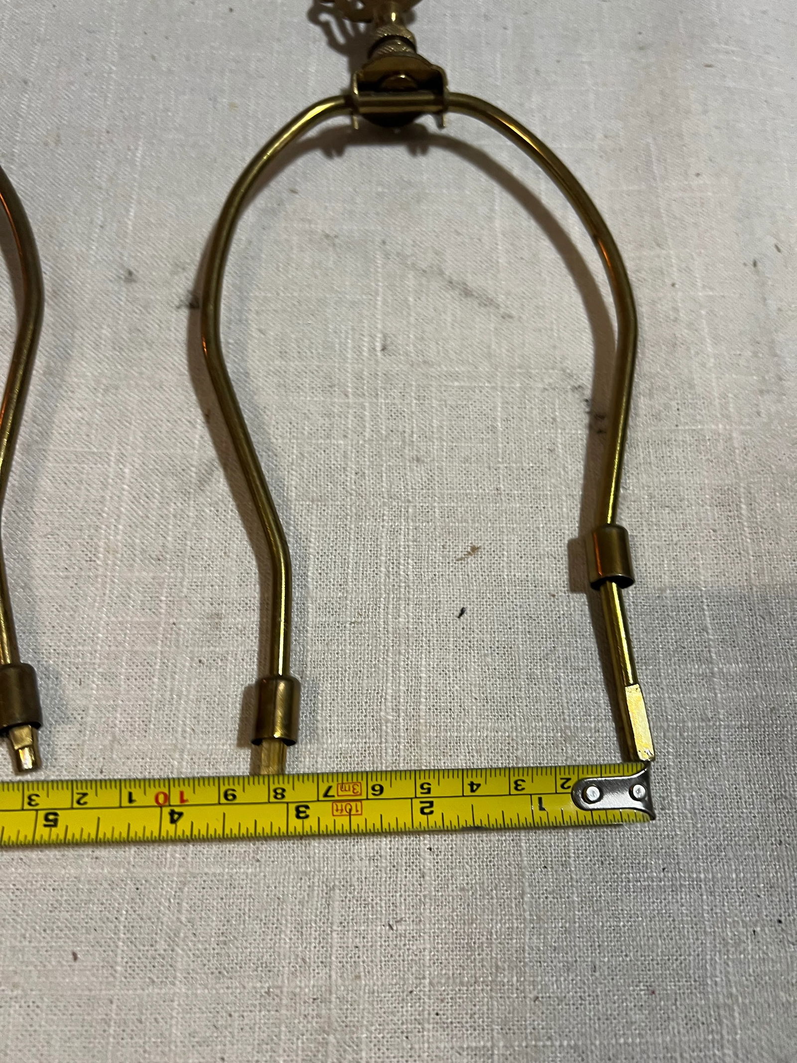 Pair of 1970s Brass Lamp Harps and Finials - 2